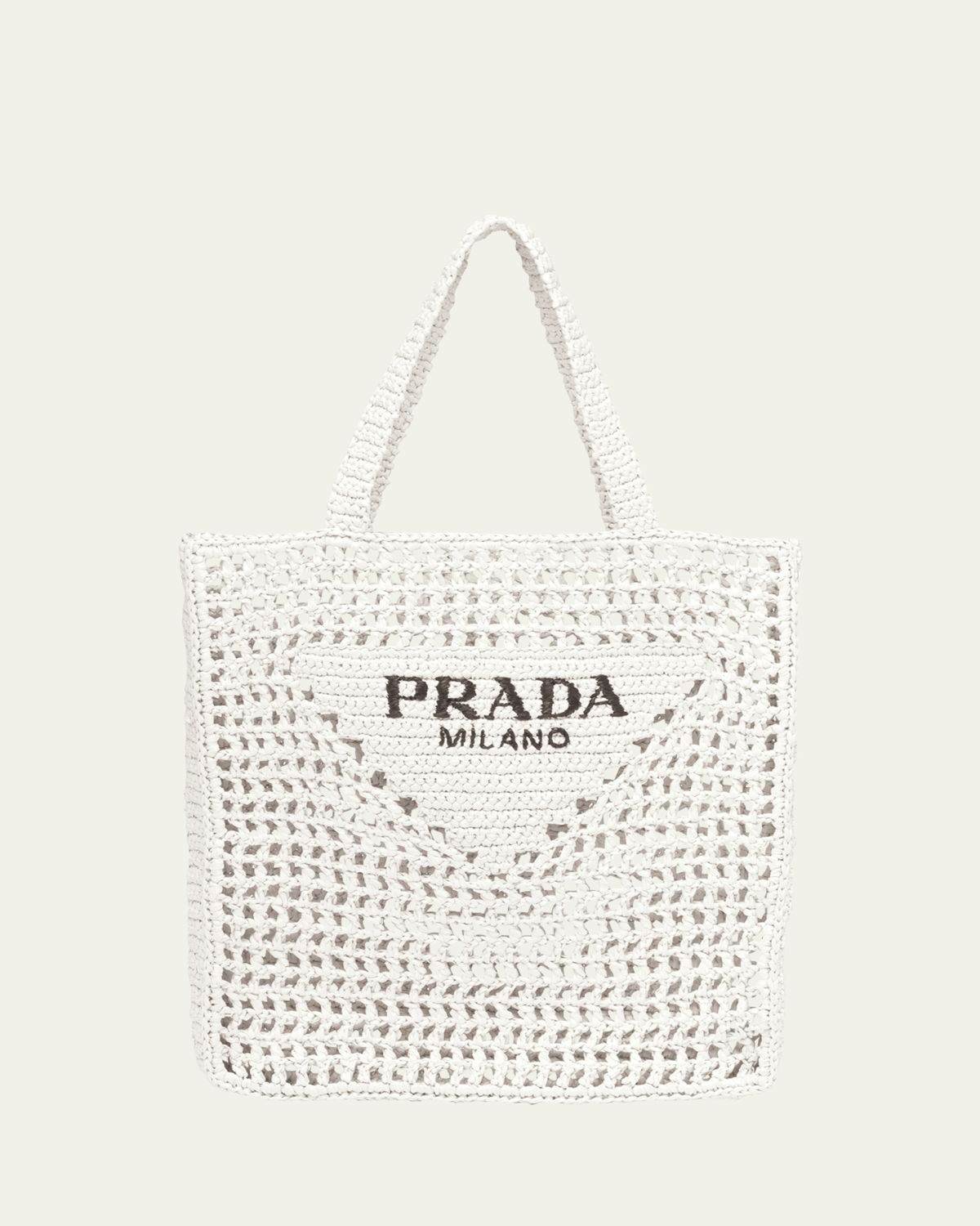 Prada Bicolor Woven Logo Shopper Tote Bag | Thumbnail 10