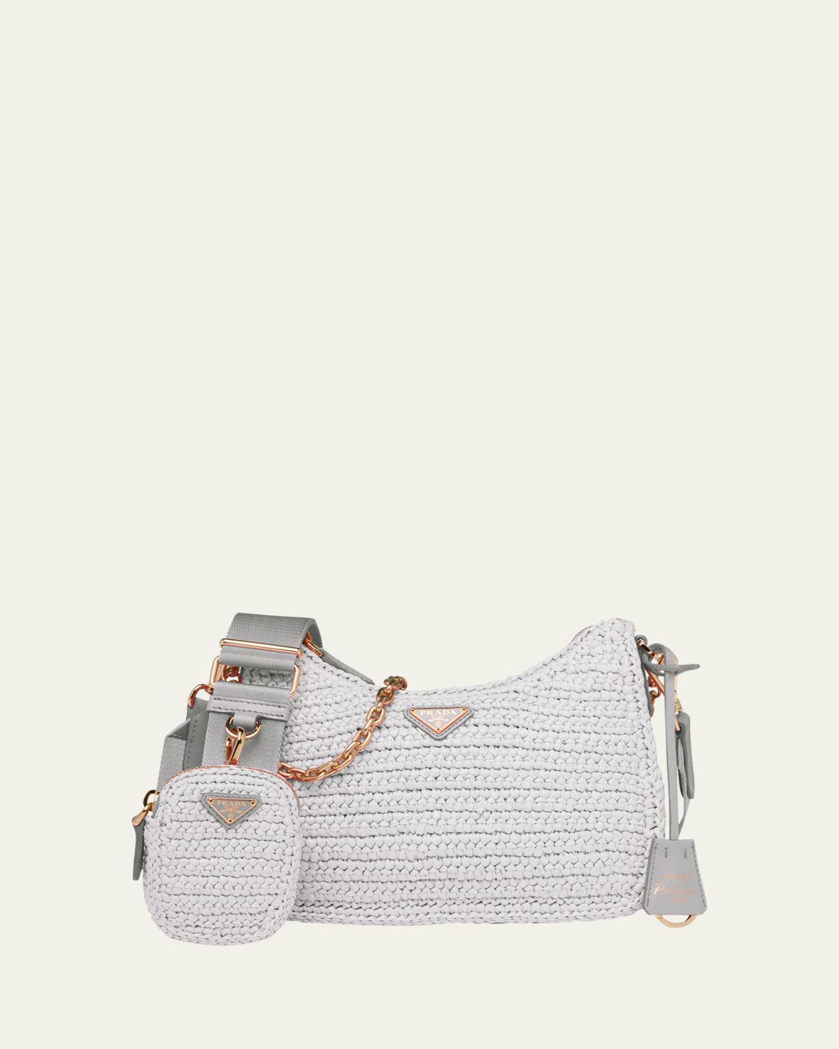 Prada Re-Edition 2005 Raffia Chain Shoulder Bag