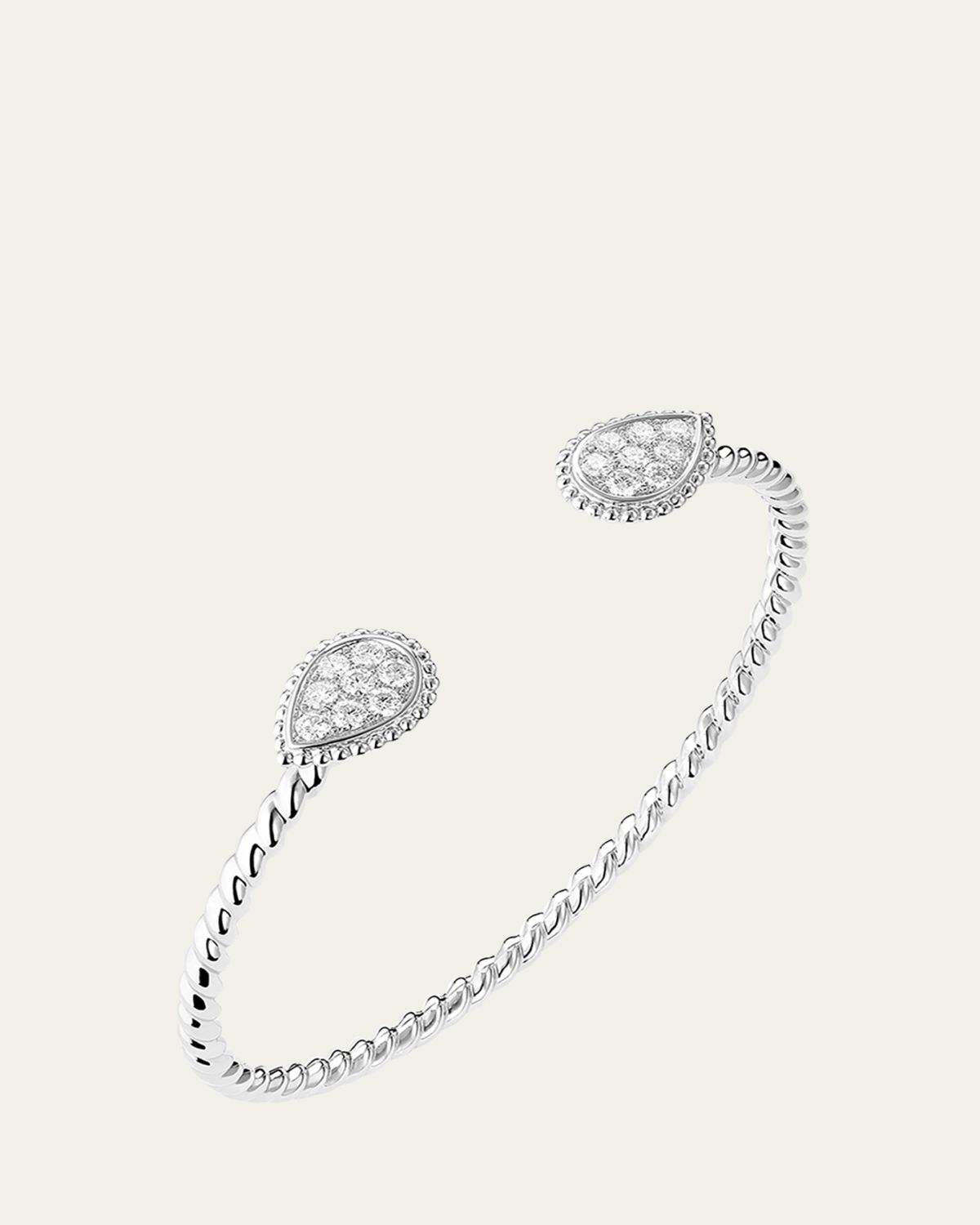 Boucheron Serpent Bohème 18K White Gold Small 2-Motif Diamond Bracelet