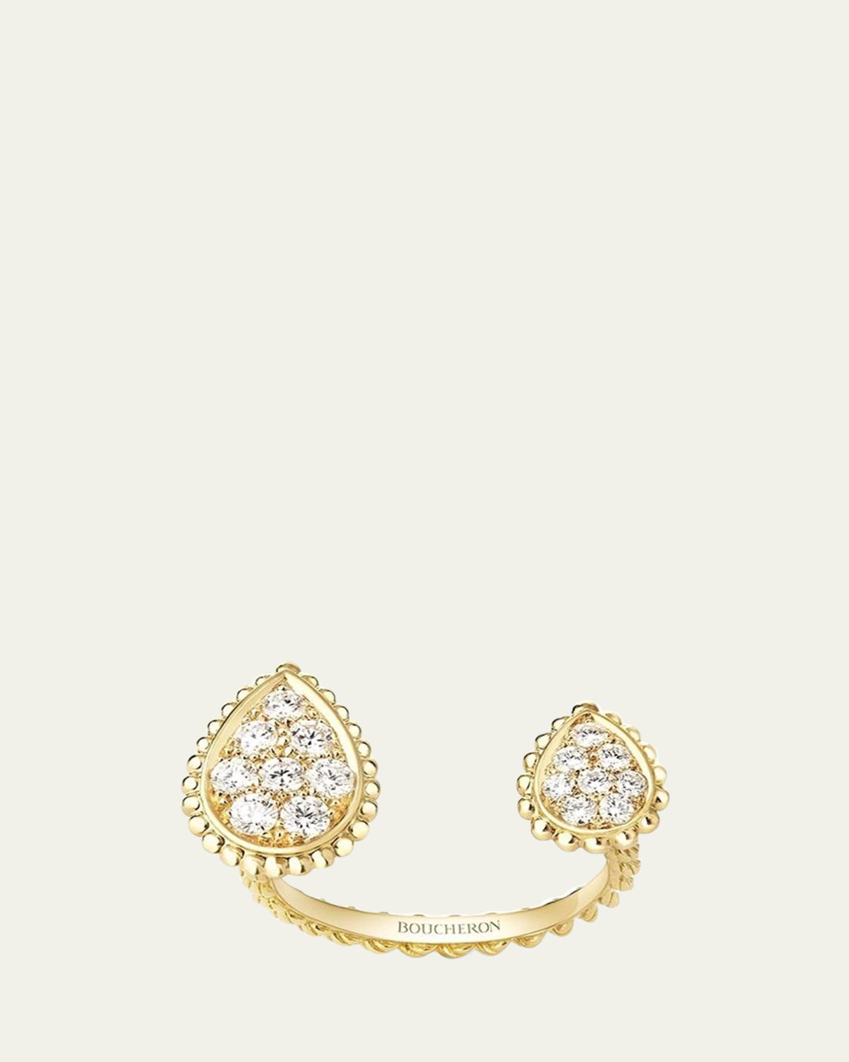 Boucheron Serpent Boheme Diamond 2-Motif Ring in Yellow Gold, Size 53