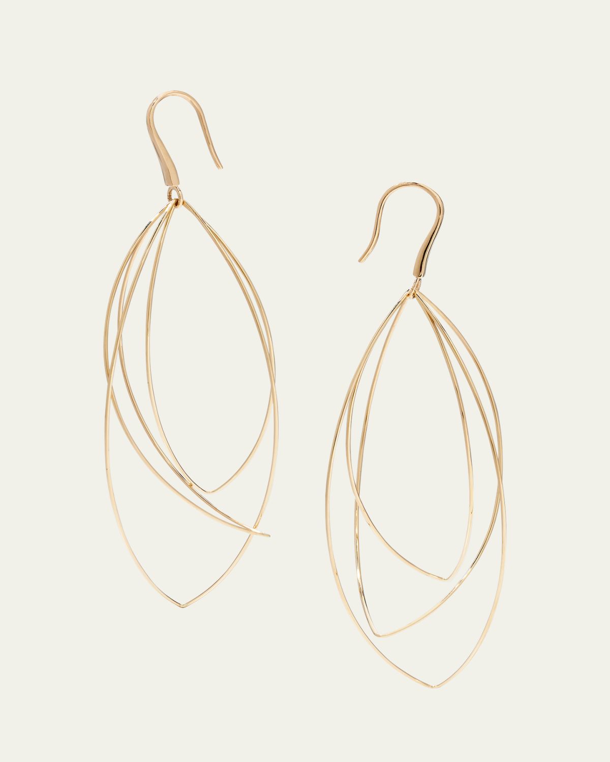 Lana 14K Gold Multi-Curved Wire Marquis Hoop Earrings