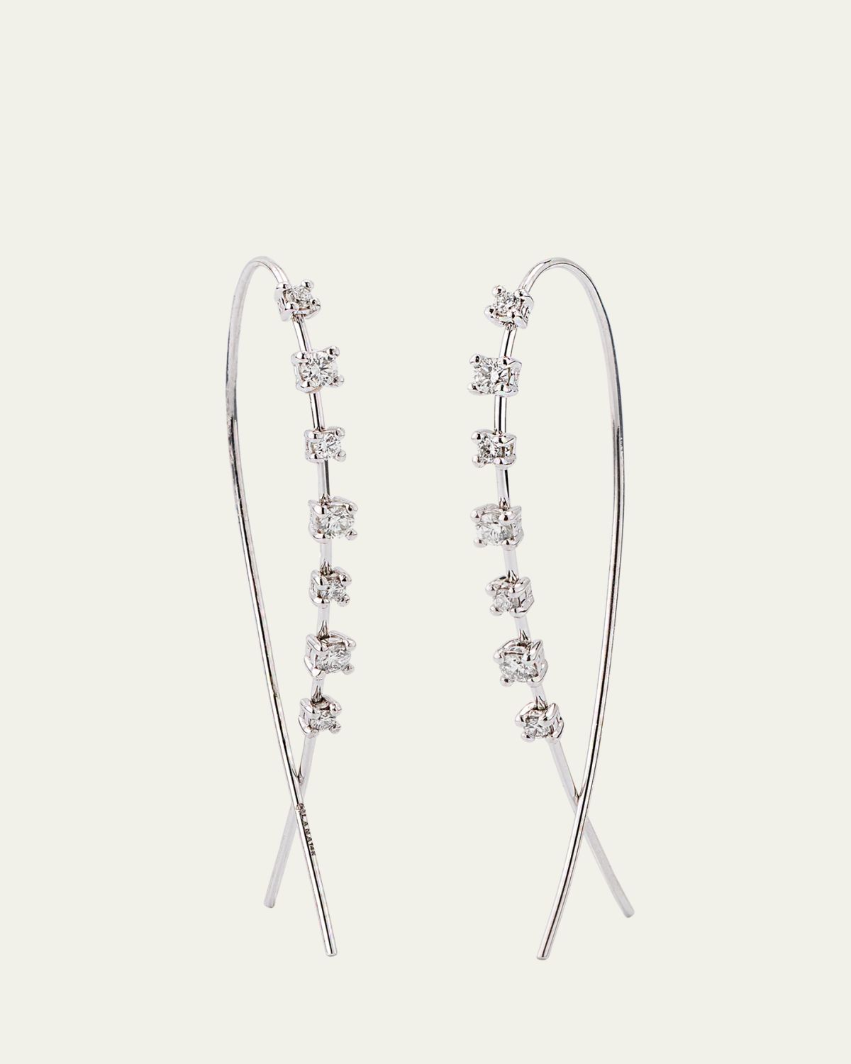 Lana 14K Gold Solo Mini Narrow Upside Down Hoop Earrings with Diamonds, 41mm | Thumbnail 5 Lana 14K Gold Solo Mini Narrow Upside Down Hoop Earrings with Diamonds, 41mm | Thumbnail 5