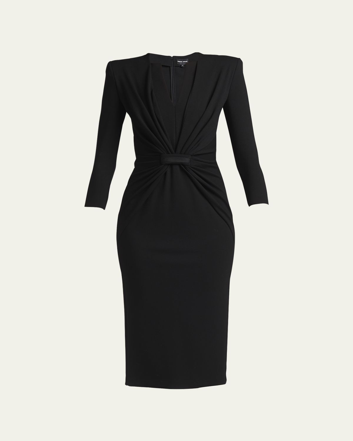 Giorgio Armani Draped Milano Stitch Midi Dress | Thumbnail 4 Giorgio Armani Draped Milano Stitch Midi Dress | Thumbnail 4