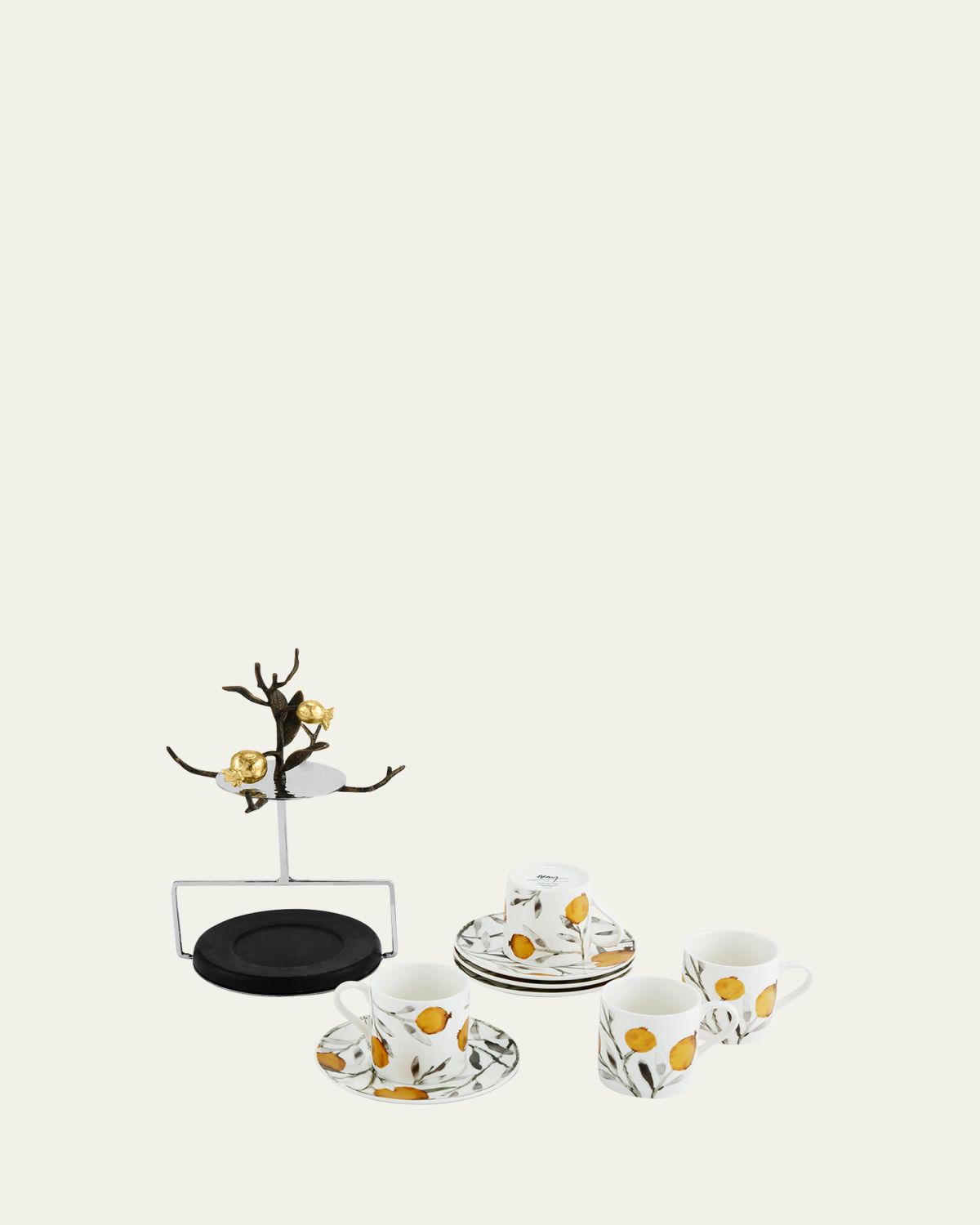 Michael Aram Pomegranate Demitasse Set with Stand