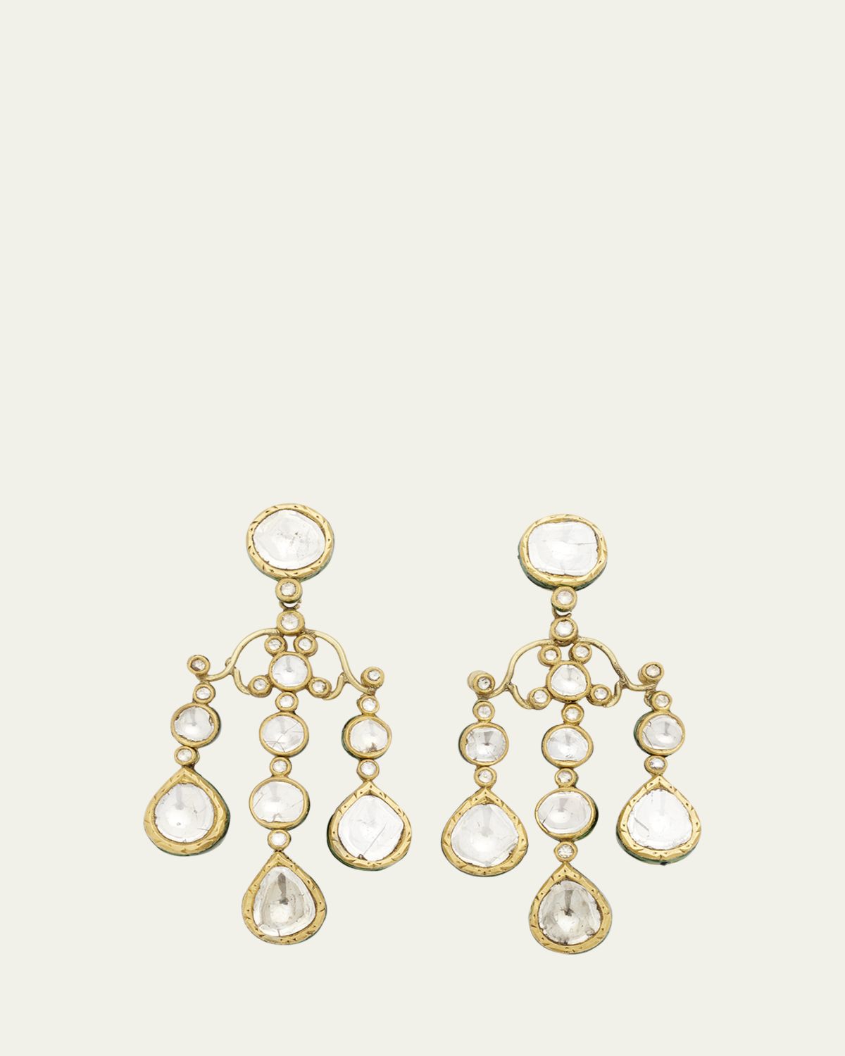 Munnu Gem Palace 22k Gold Pendant Earrings With Diamonds