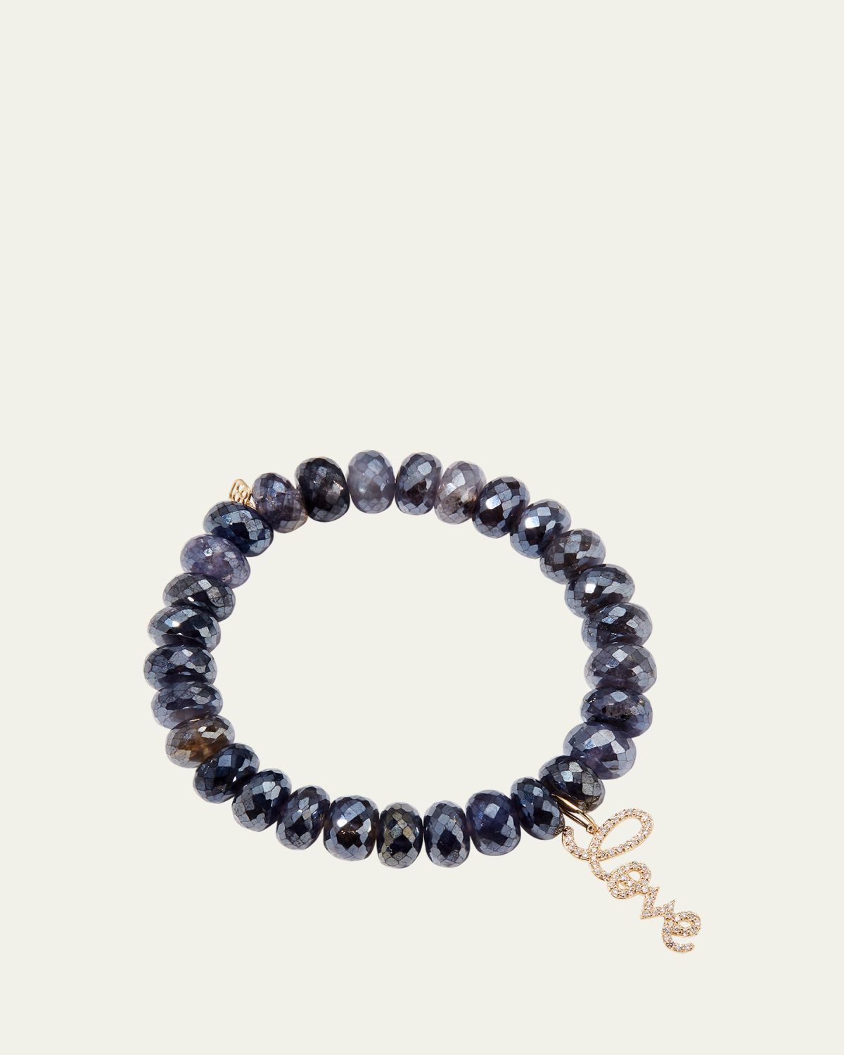 Sydney Evan Medium Love Script on 10mm Iolite Bracelet