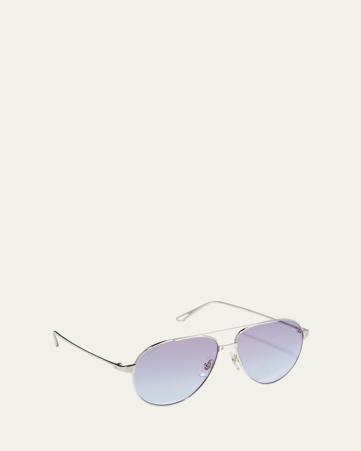 Cartier Santos Screw Metal Aviator Sunglasses