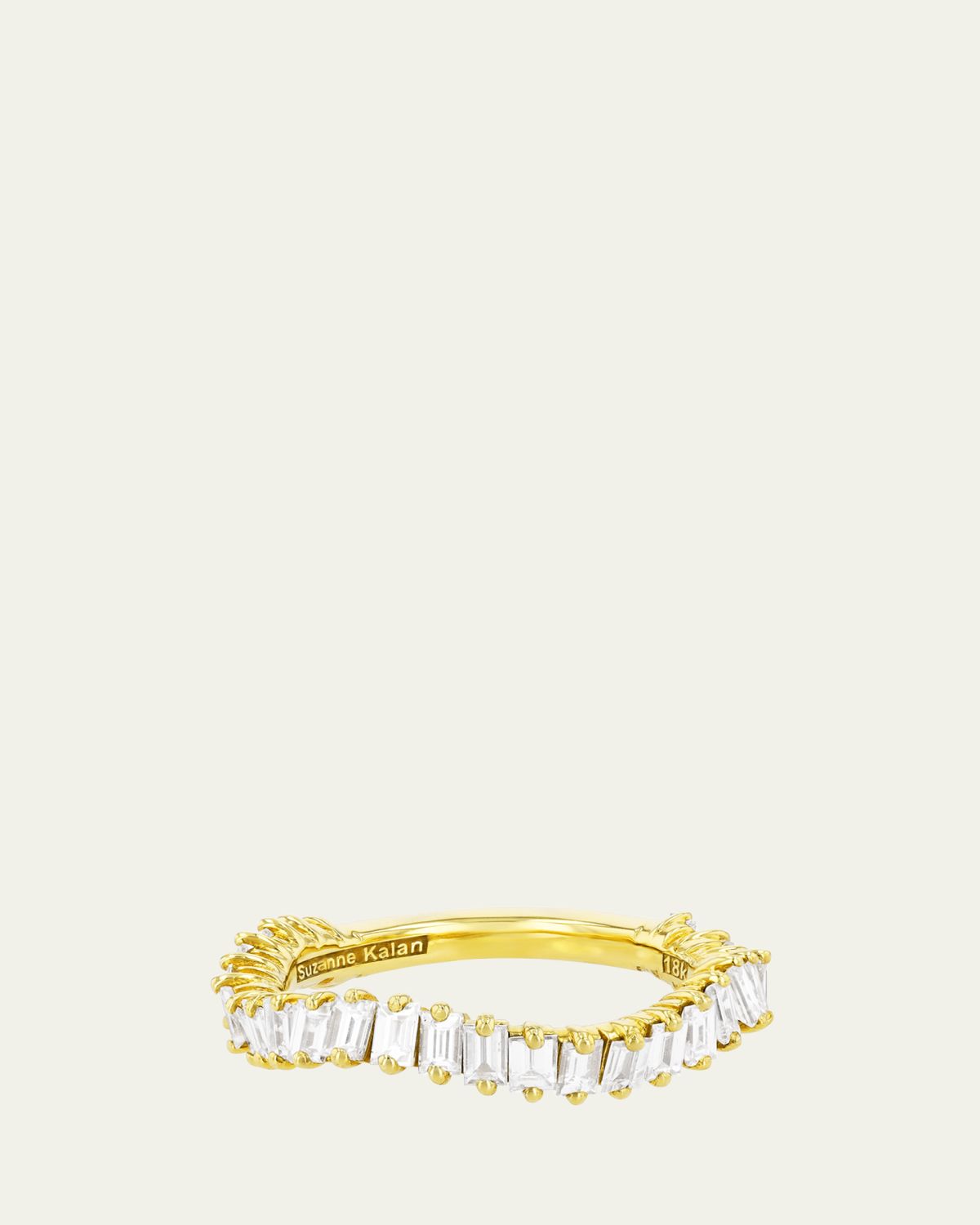 Suzanne Kalan 18K Yellow Gold Curved Baguette Diamond Ring