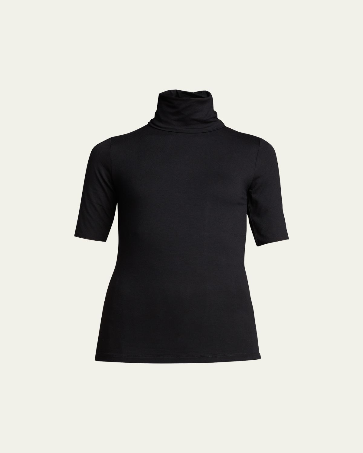 Majestic Filatures Soft Touch Elbow-Sleeve Turtleneck