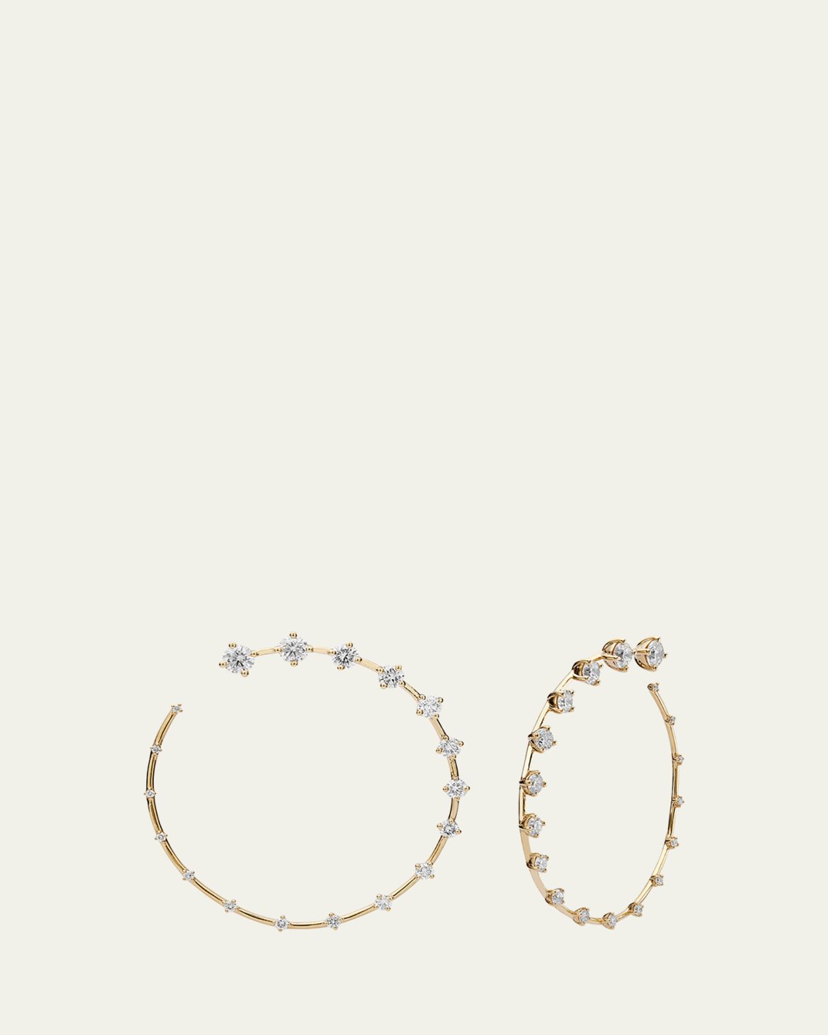 Fernando Jorge Circle Large Earrings in 18k Yellow Gold and Diamonds