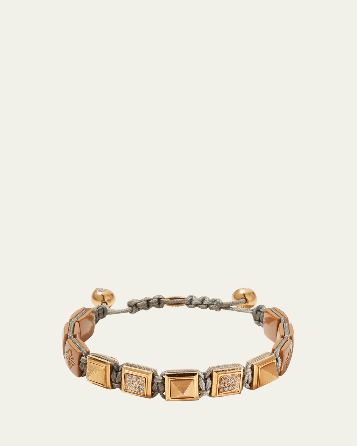 Shamballa Jewels Men's 18k Rose Gold & Ceramic Bead Bracelet