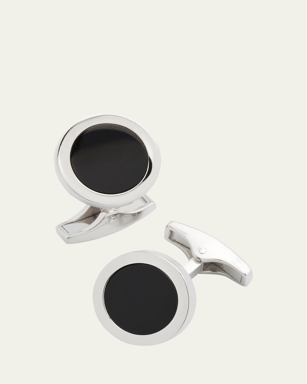 Jan Leslie Men's Round Black Onyx Cufflinks