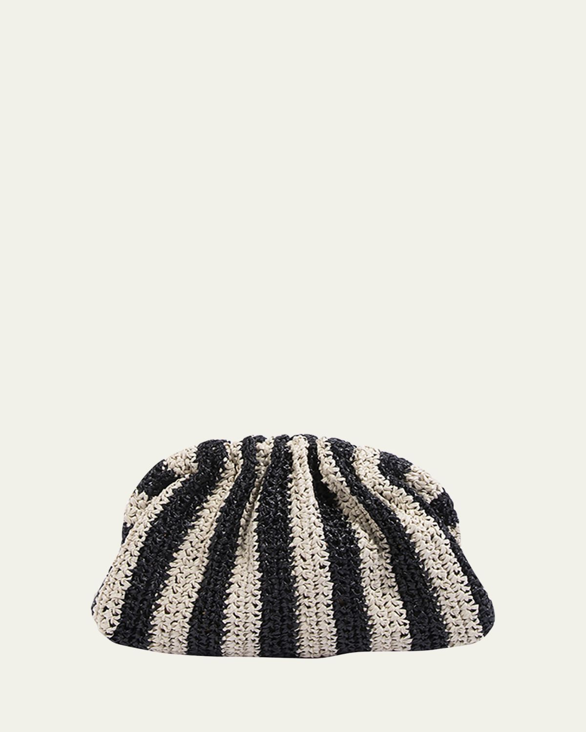 Maria La Rosa Game Striped Crochet Clutch Bag