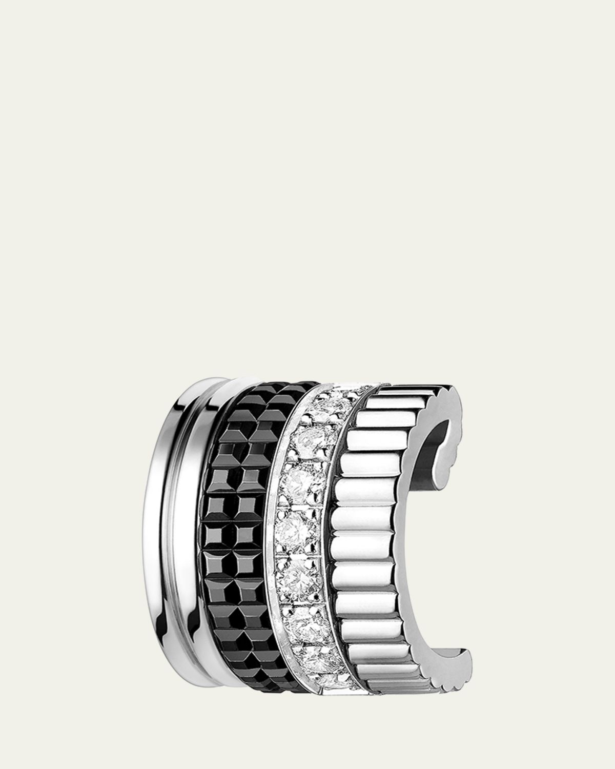 Boucheron White Gold Quatre Diamond Black Edition Ear Clip, Single