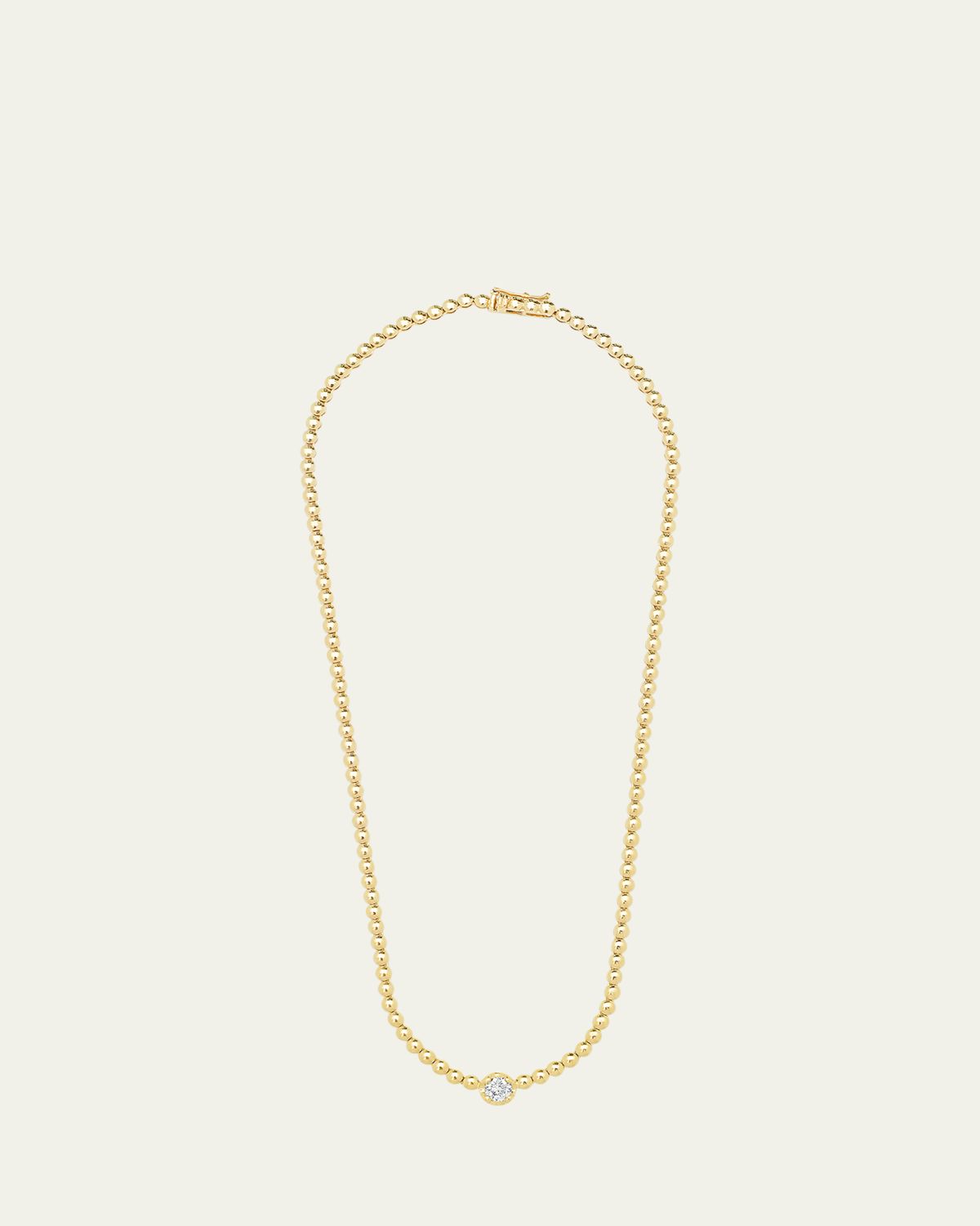 Jennifer Meyer 18k Gold Beaded Diamond Tennis Necklace