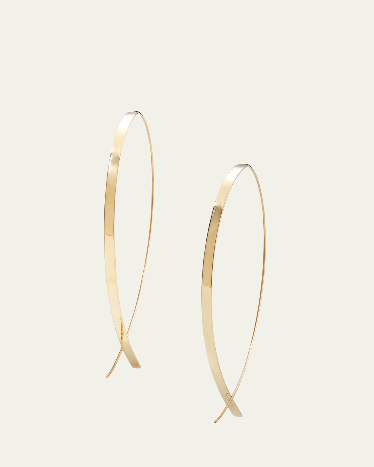 Lana 3mm Wide Flat Mega Upside Down Hoop Earrings