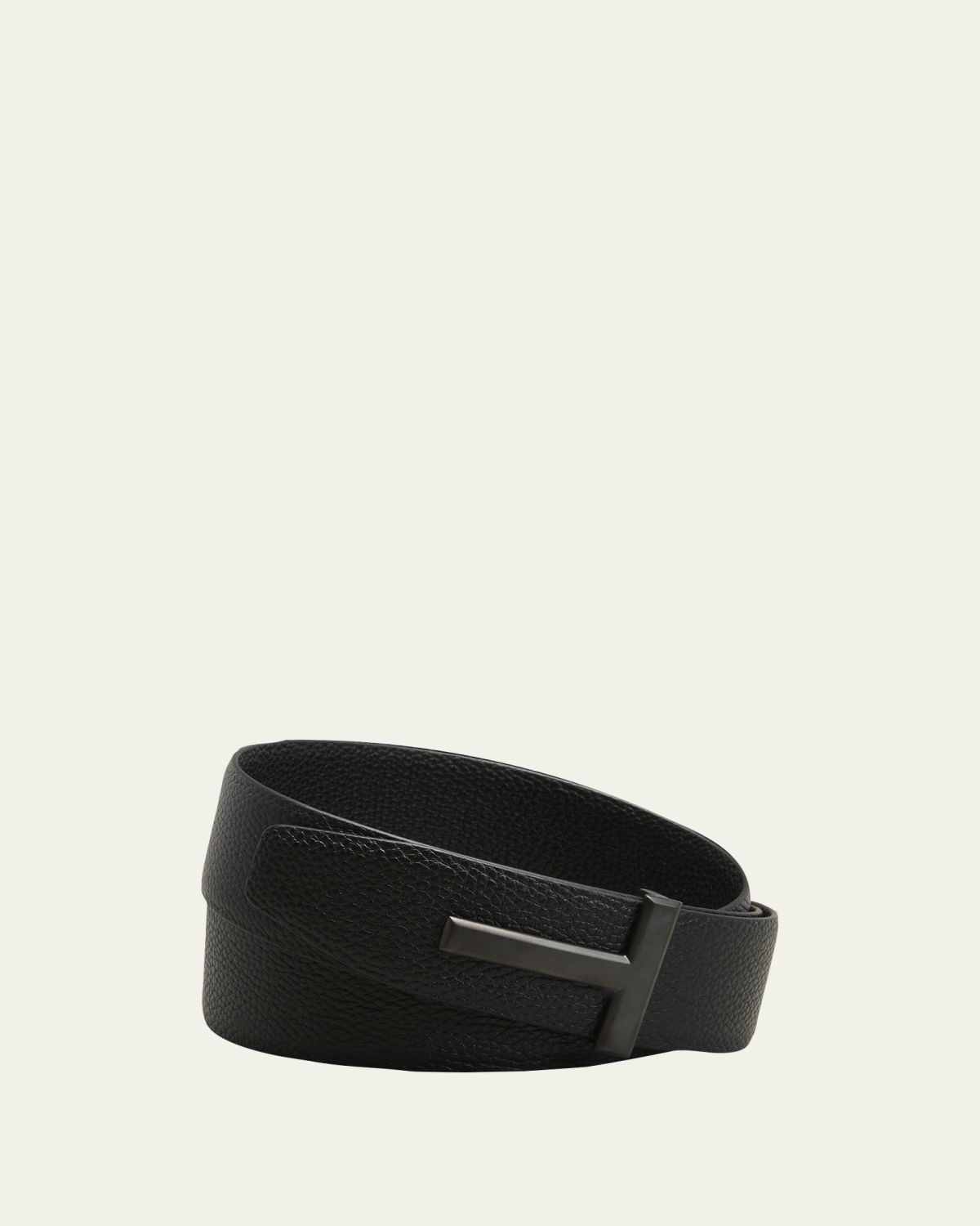 TOM FORD Men's Reversible T-Buckle Leather Belt, 40mm | Thumbnail 3