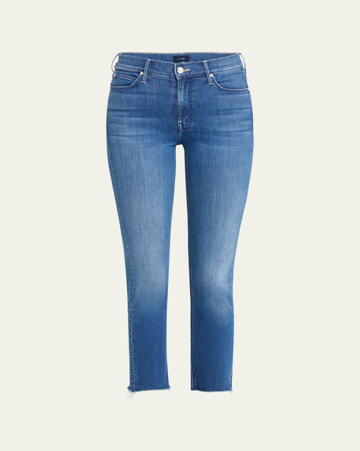 MOTHER The Mid-Rise Dazzler Ankle Fray Jeans