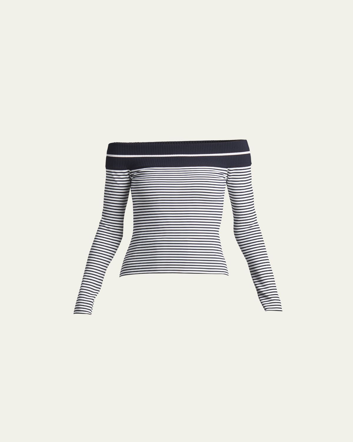 Giorgio Armani Striped Off-The-Shoulder Top