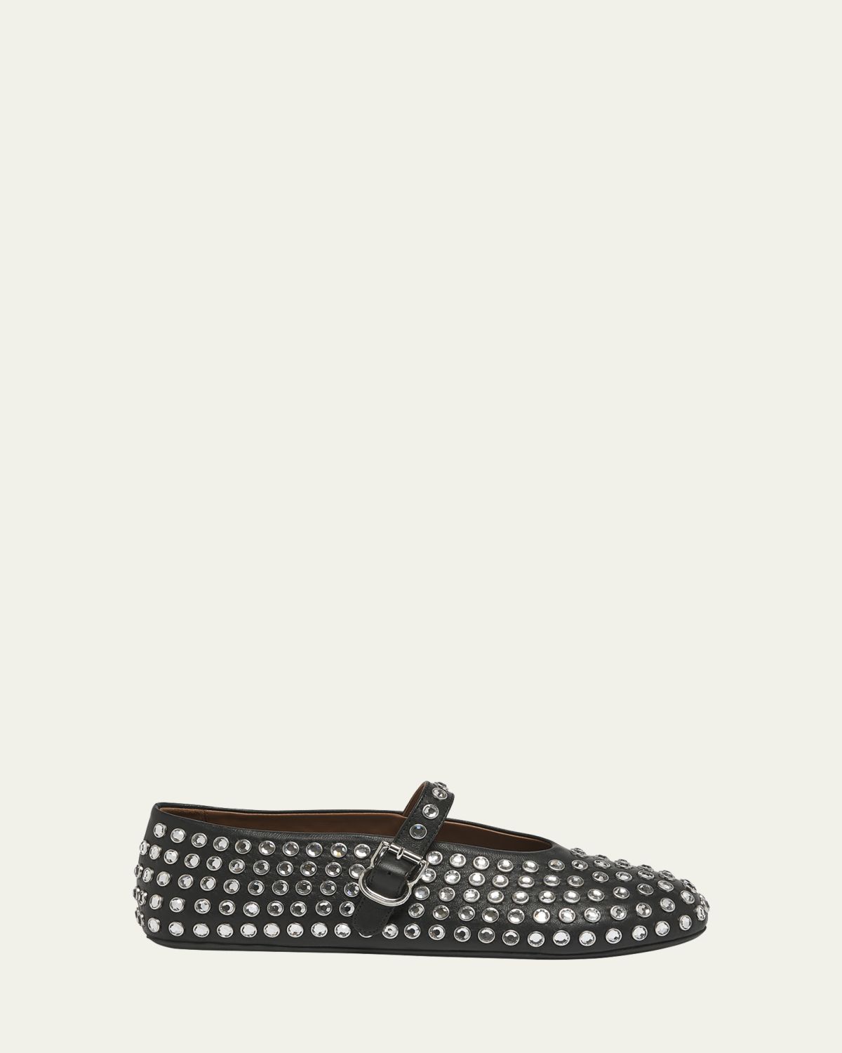 ALAÏA Leather Mary Jane Flats With Allover Studs | Thumbnail 6