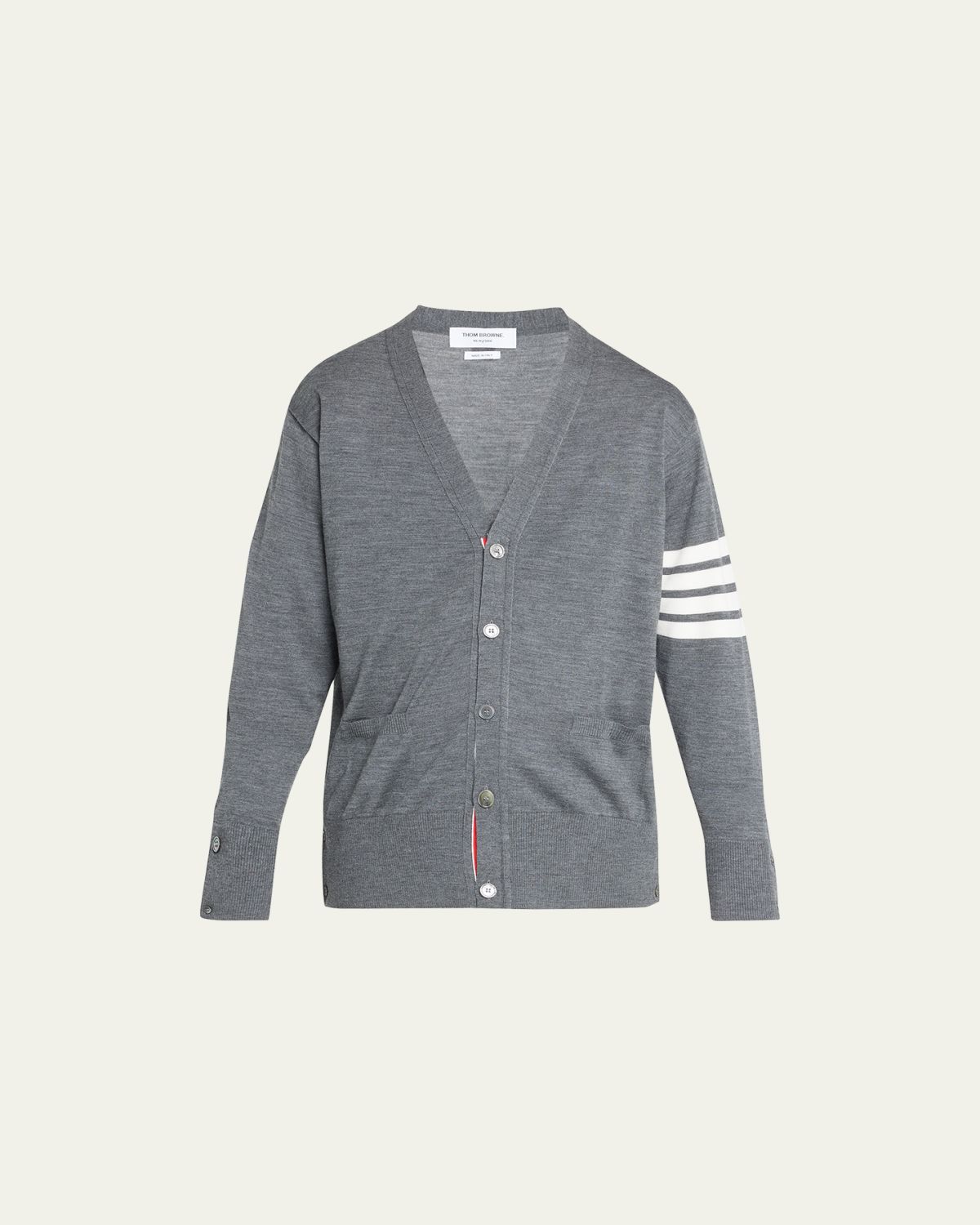 Thom Browne Men's 4-Bar Wool Cardigan Sweater