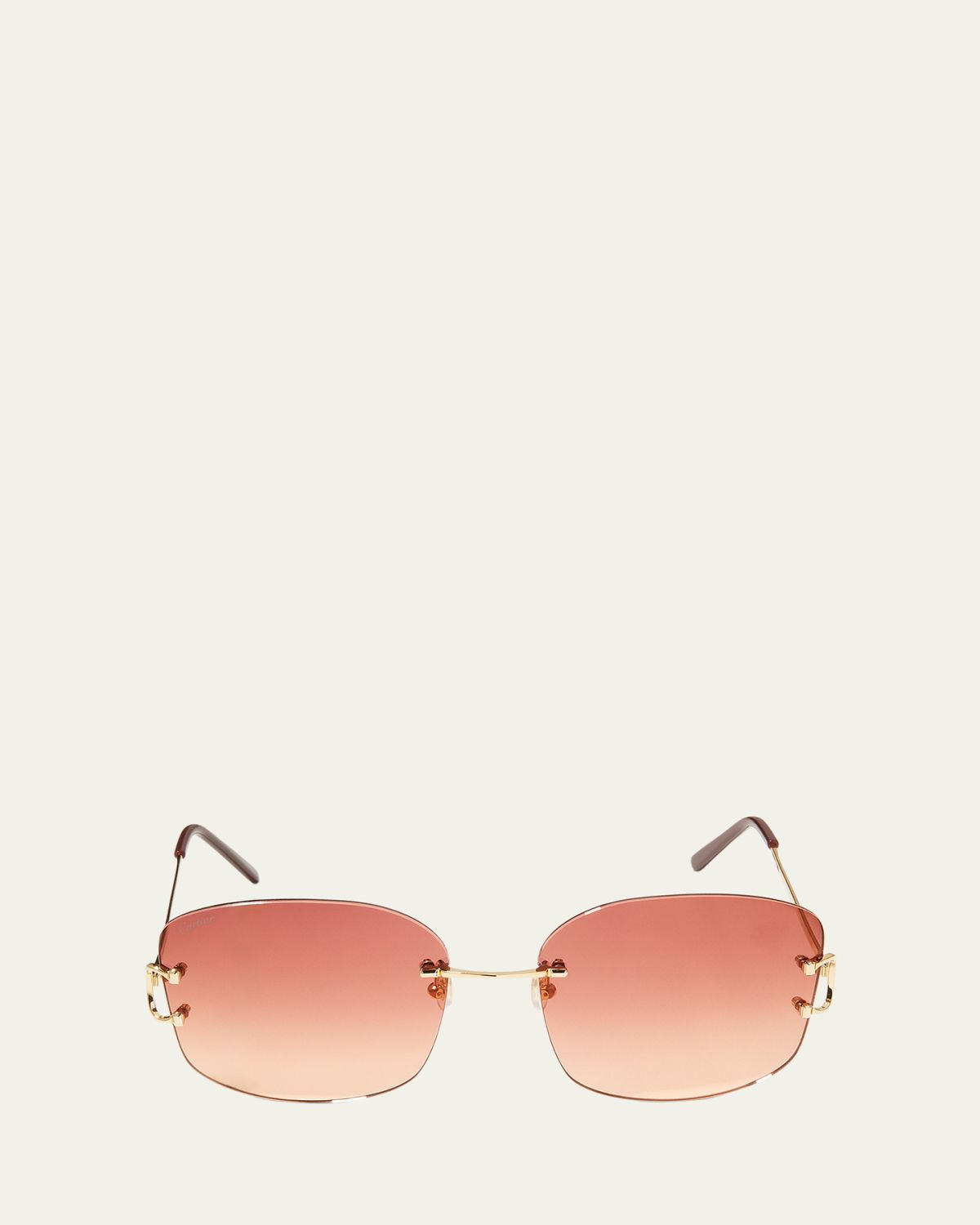 Cartier Rimless Round Metal & Acetate Sunglasses | Thumbnail 6