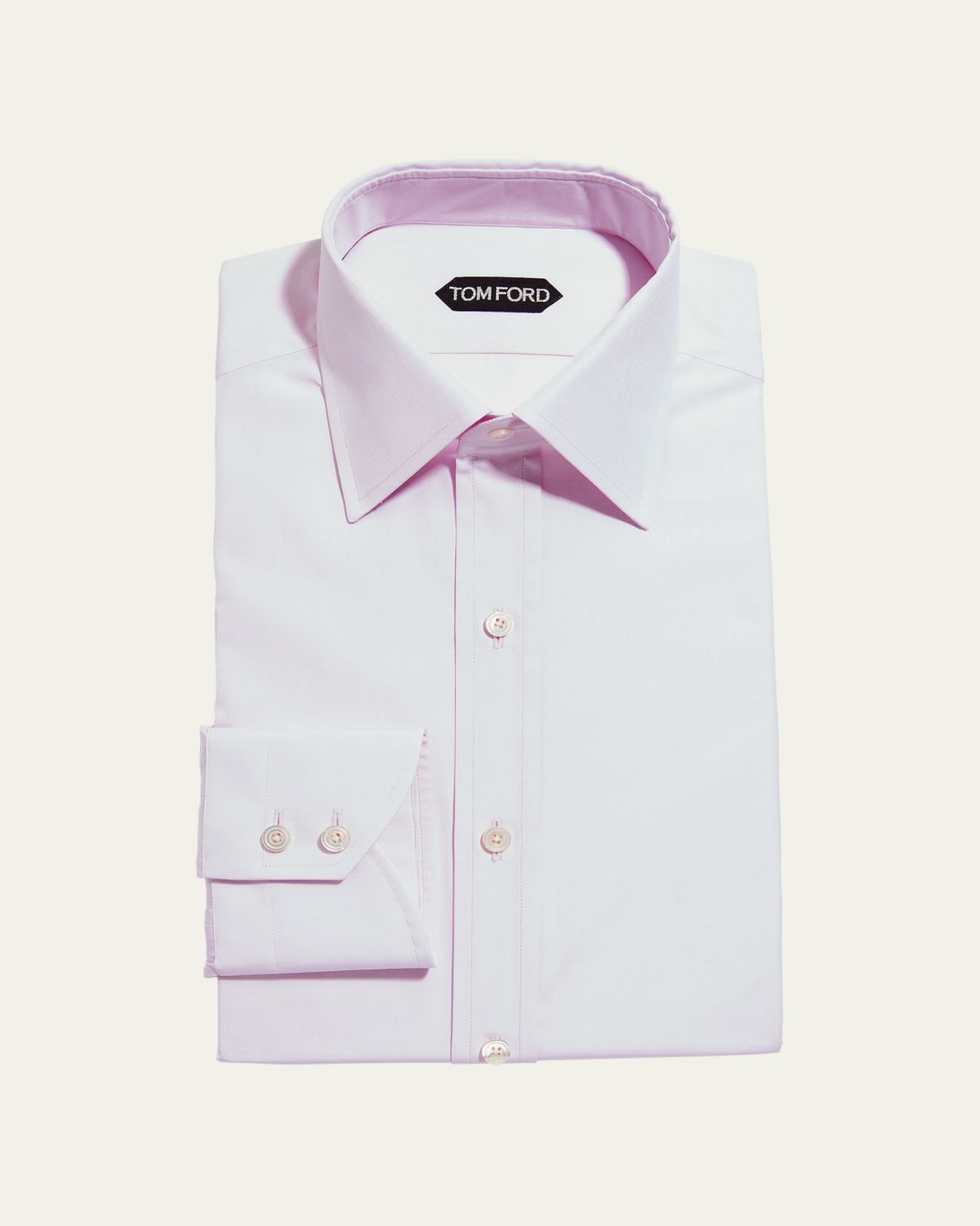 TOM FORD Men's Solid Point Collar Dress Shirt | Thumbnail 4
