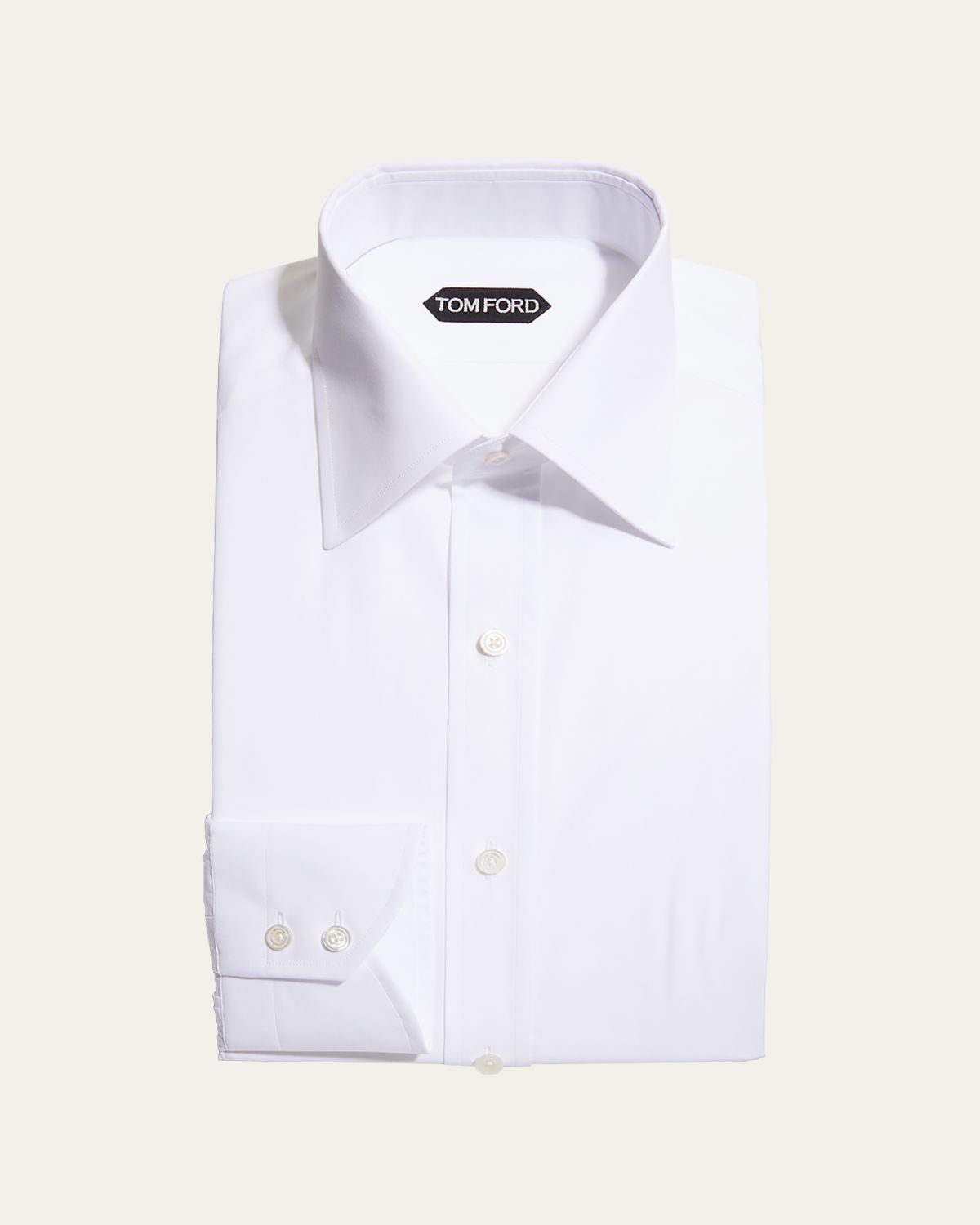 TOM FORD Men's Solid Cotton Dress Shirt | Thumbnail 3