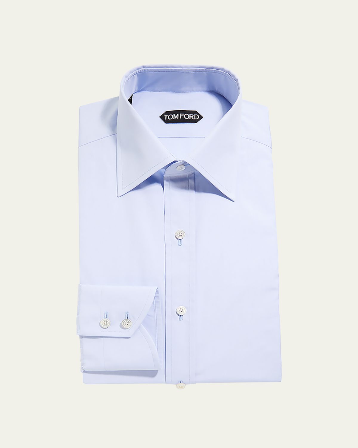 TOM FORD Men's Solid Point Collar Dress Shirt