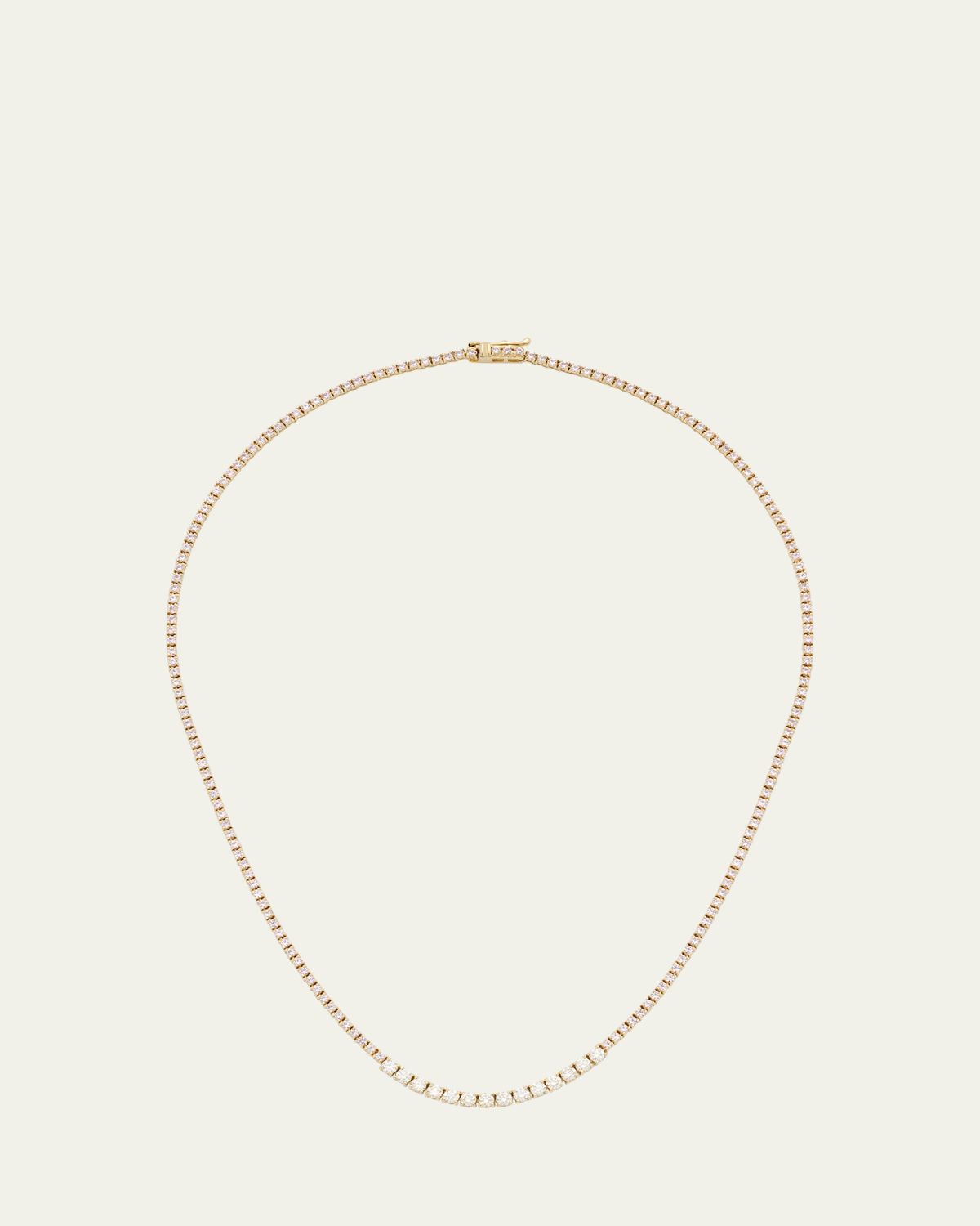 Jennifer Meyer Small 4-Prong Pink Sapphire Tennis Necklace with Diamond Accents in Yellow Gold