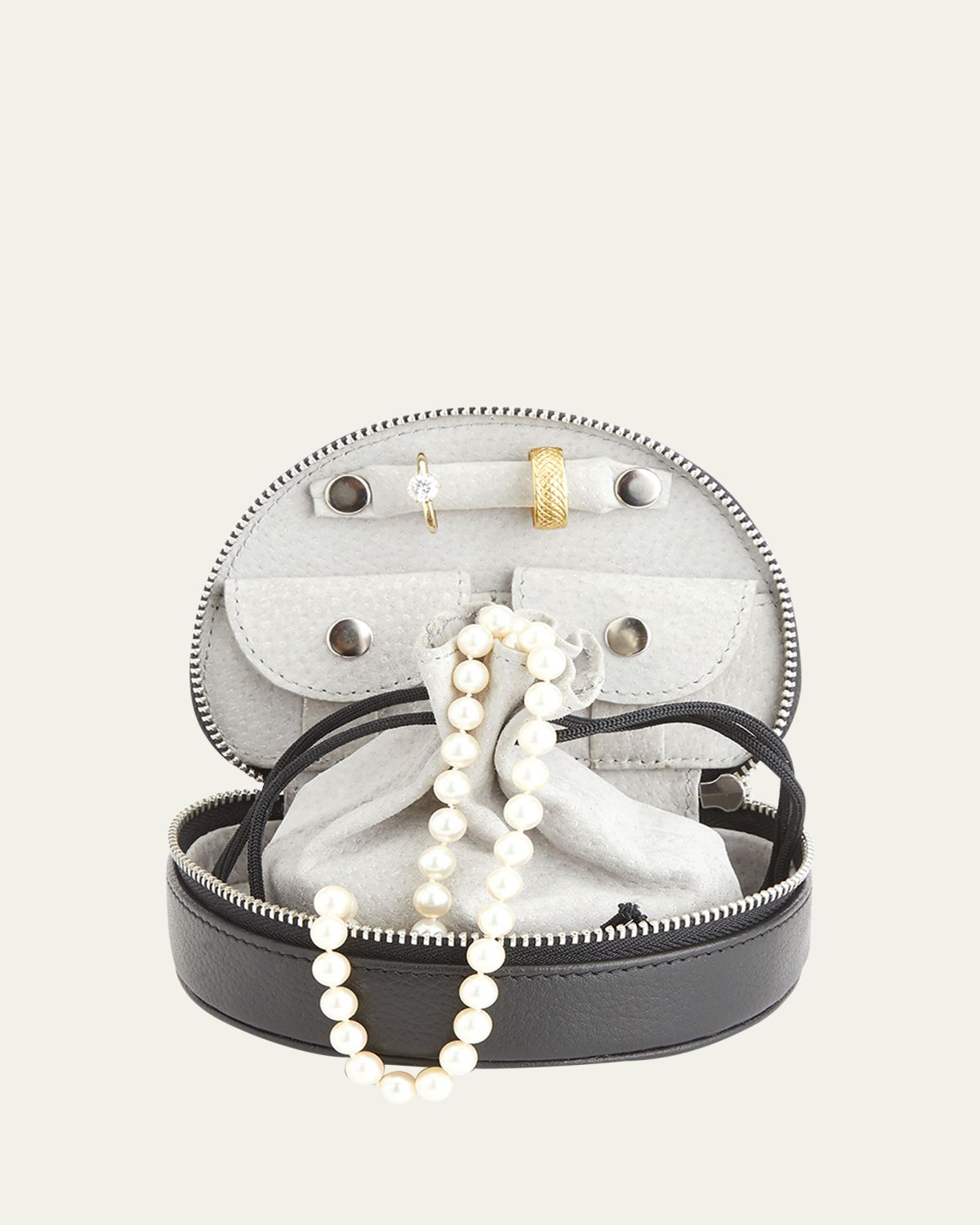 ROYCE New York Personalized Leather Compact Jewelry Case