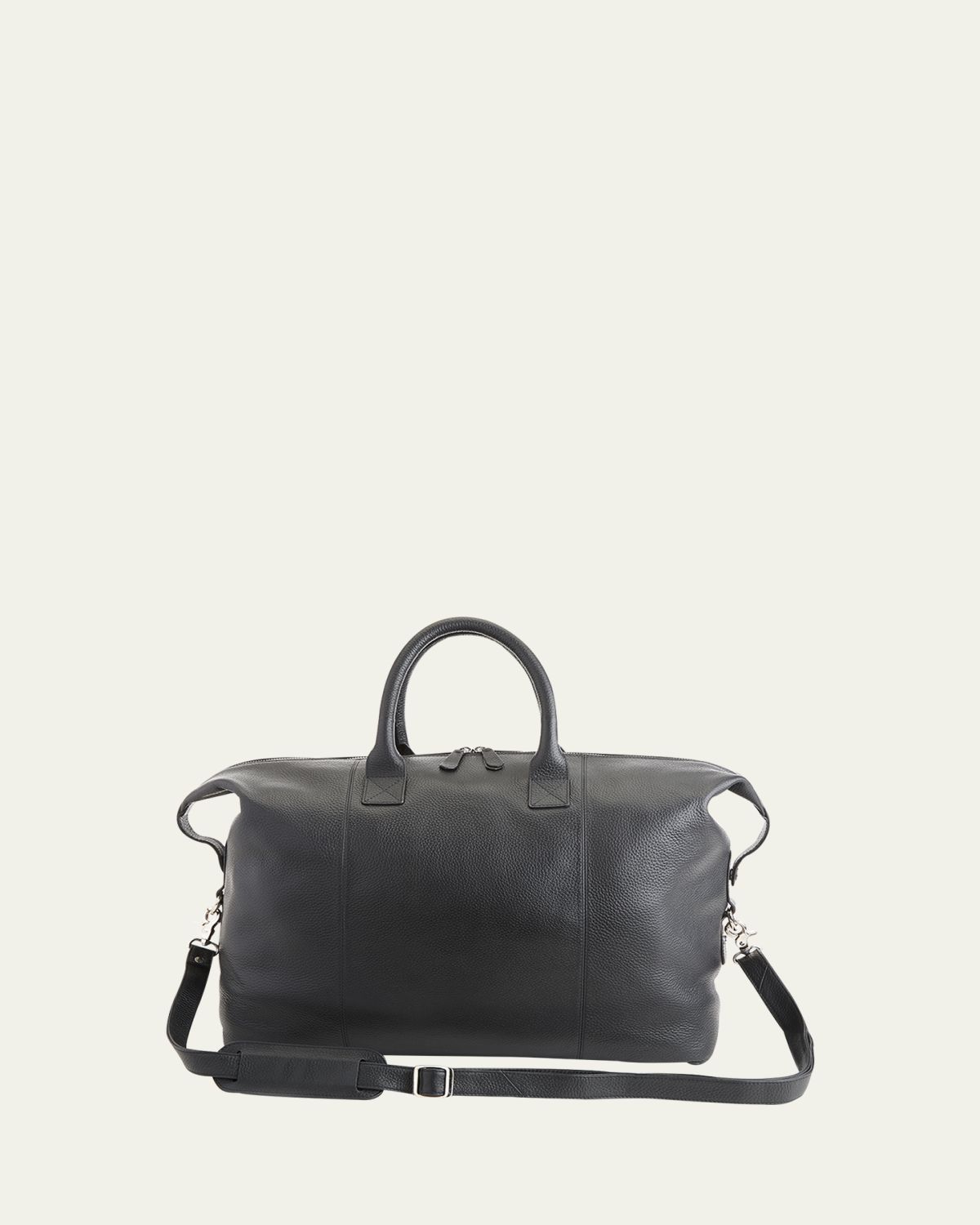 ROYCE New York Monogrammed Leather Duffel Bag with Suitcase Handle Strap