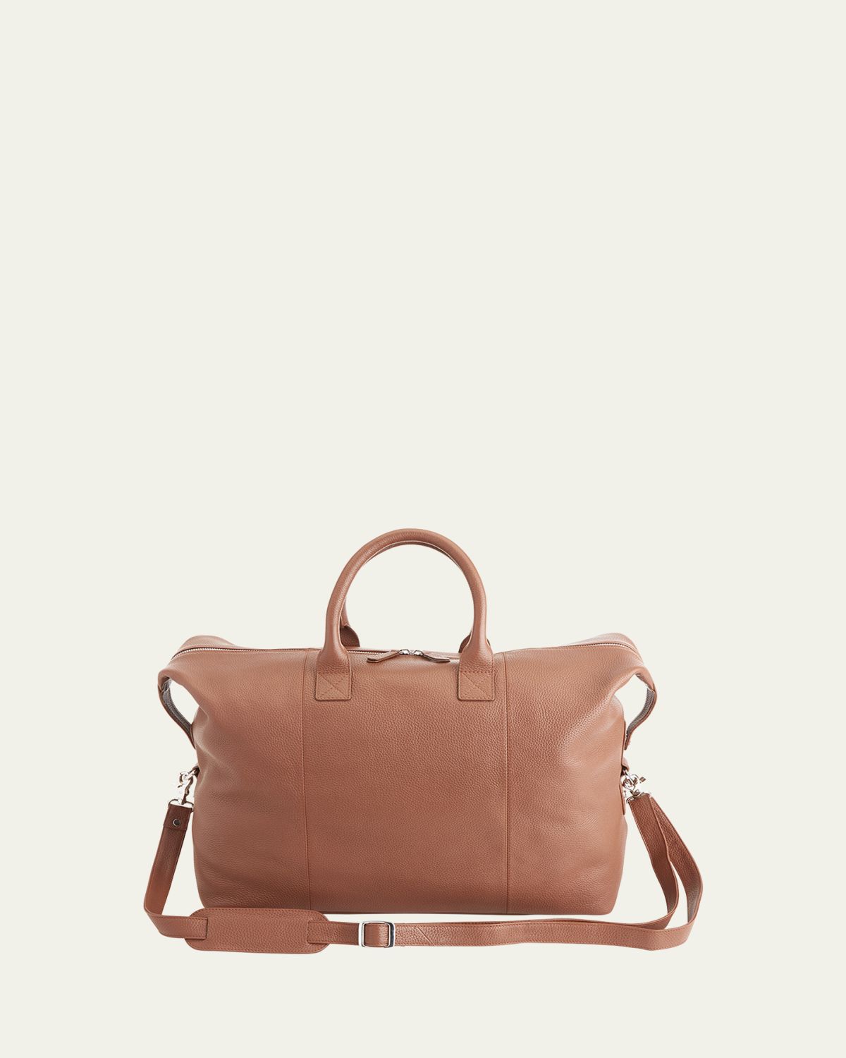 ROYCE New York Monogrammed Leather Duffel Bag with Suitcase Handle Strap | Thumbnail 5