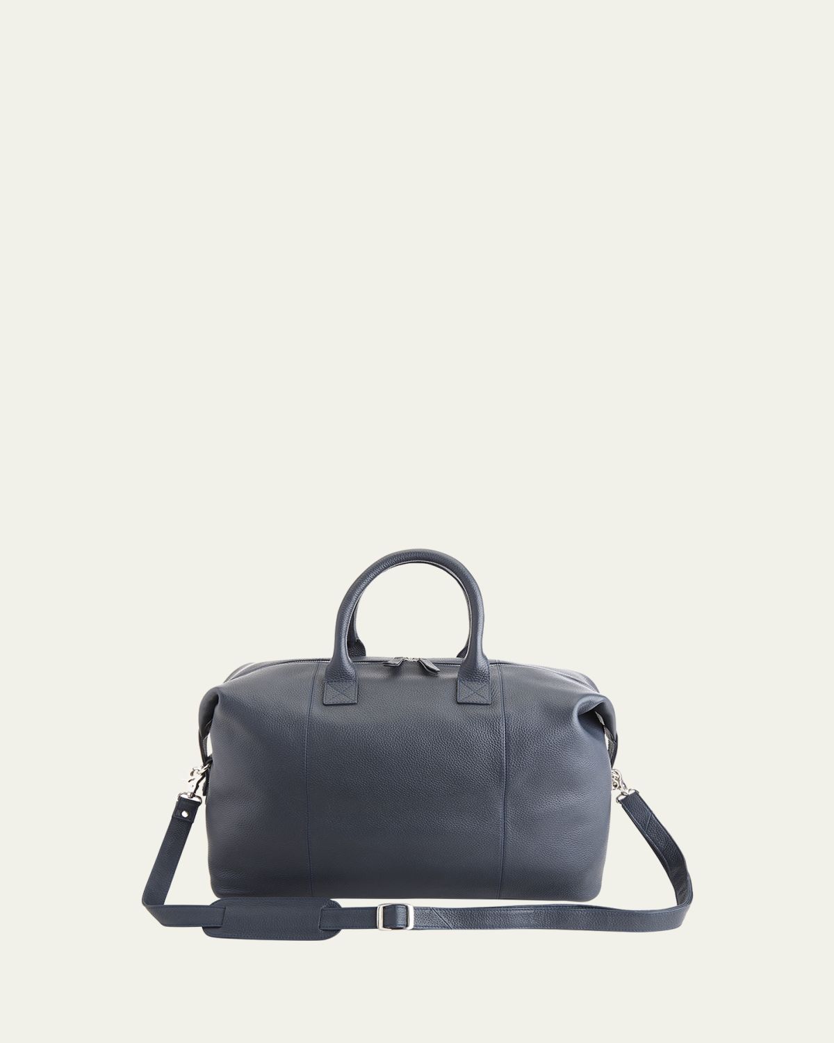 ROYCE New York Monogrammed Leather Duffel Bag with Suitcase Handle Strap | Thumbnail 5