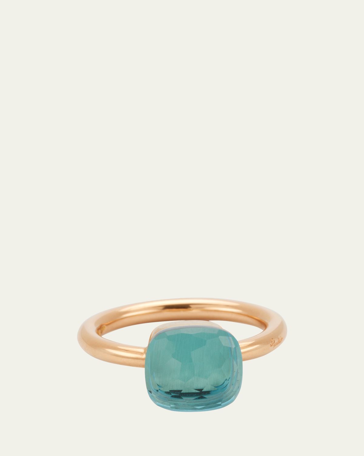 Pomellato Nudo Classic 18k Gold Ring with Blue Topaz