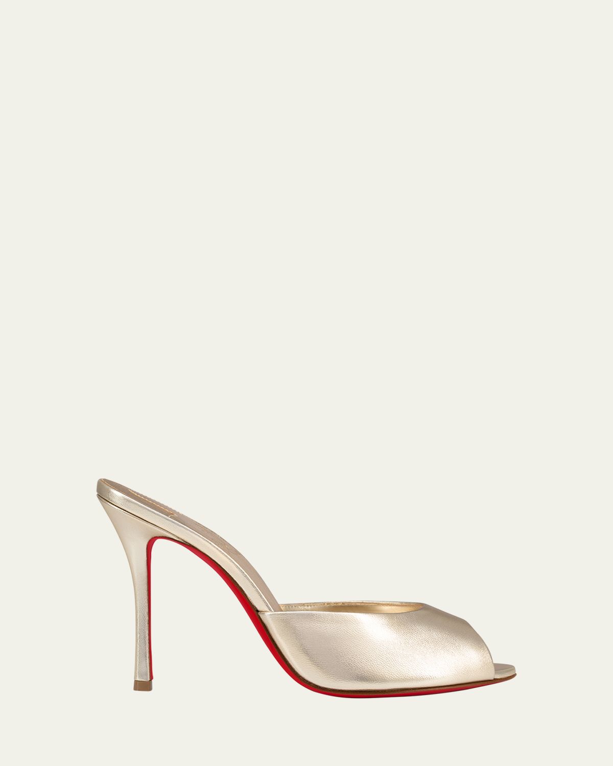 Christian Louboutin 100mm Me Dolly Metallic Slide Sandals