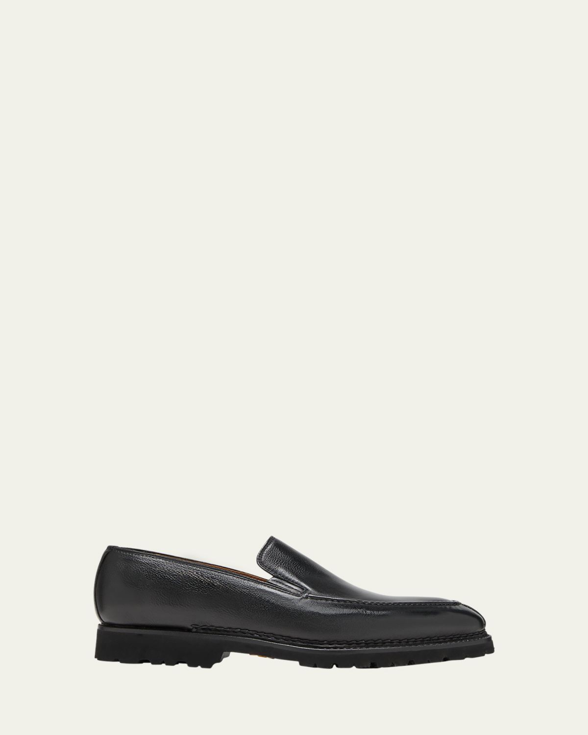 Bontoni Men's Dome Leather Lug-Sole Loafers