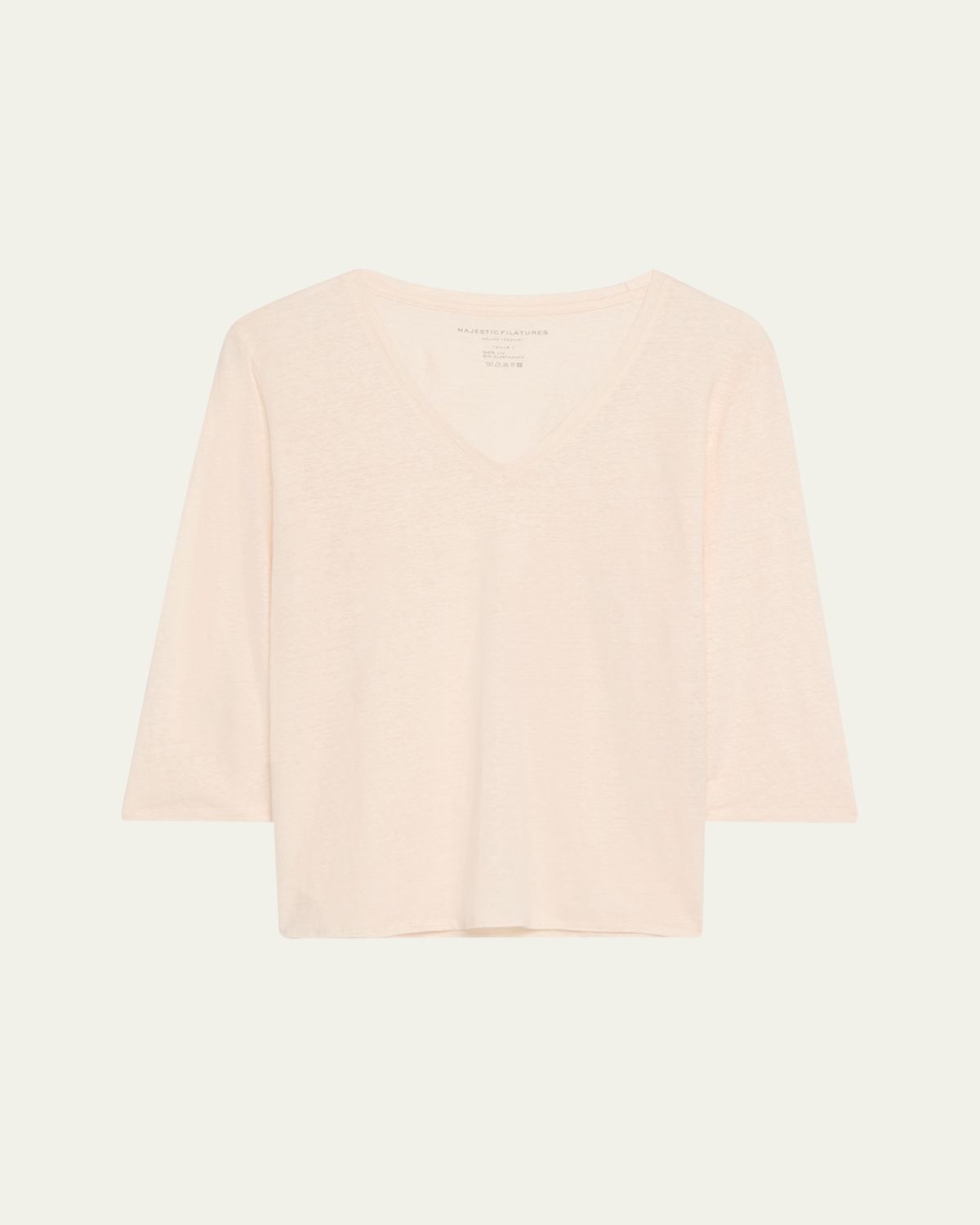 Majestic V-Neck Stretch Linen Tee