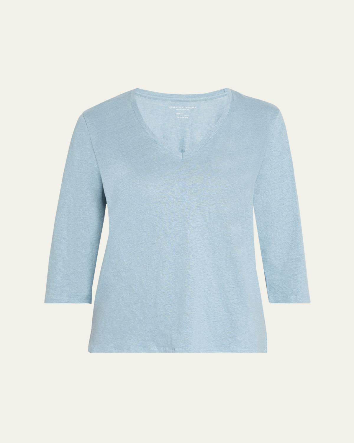 Majestic V-Neck Stretch Linen Tee