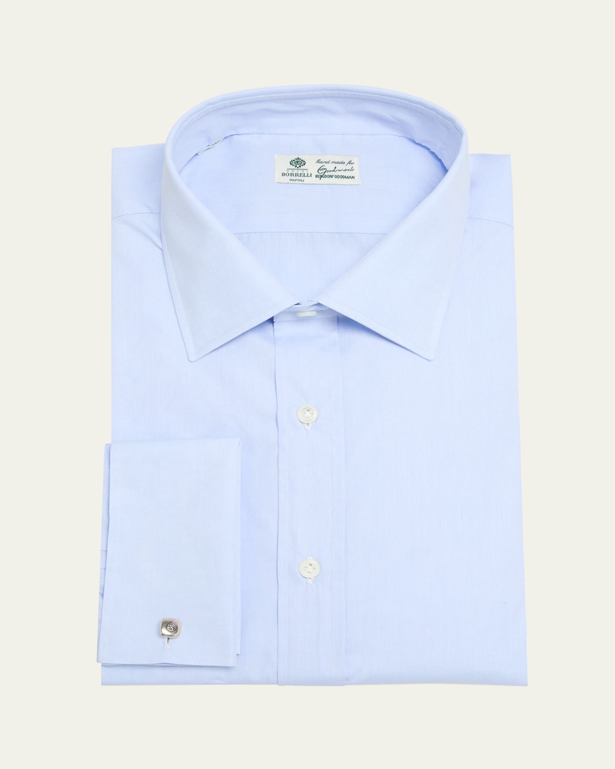 Borrelli Men's Cotton French-Cuff Dress Shirt