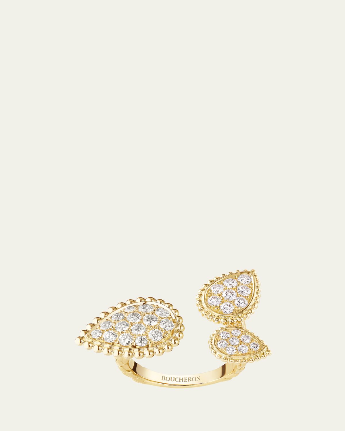 Boucheron Yellow Gold Serpent Boheme Diamond 3-Motif Ring