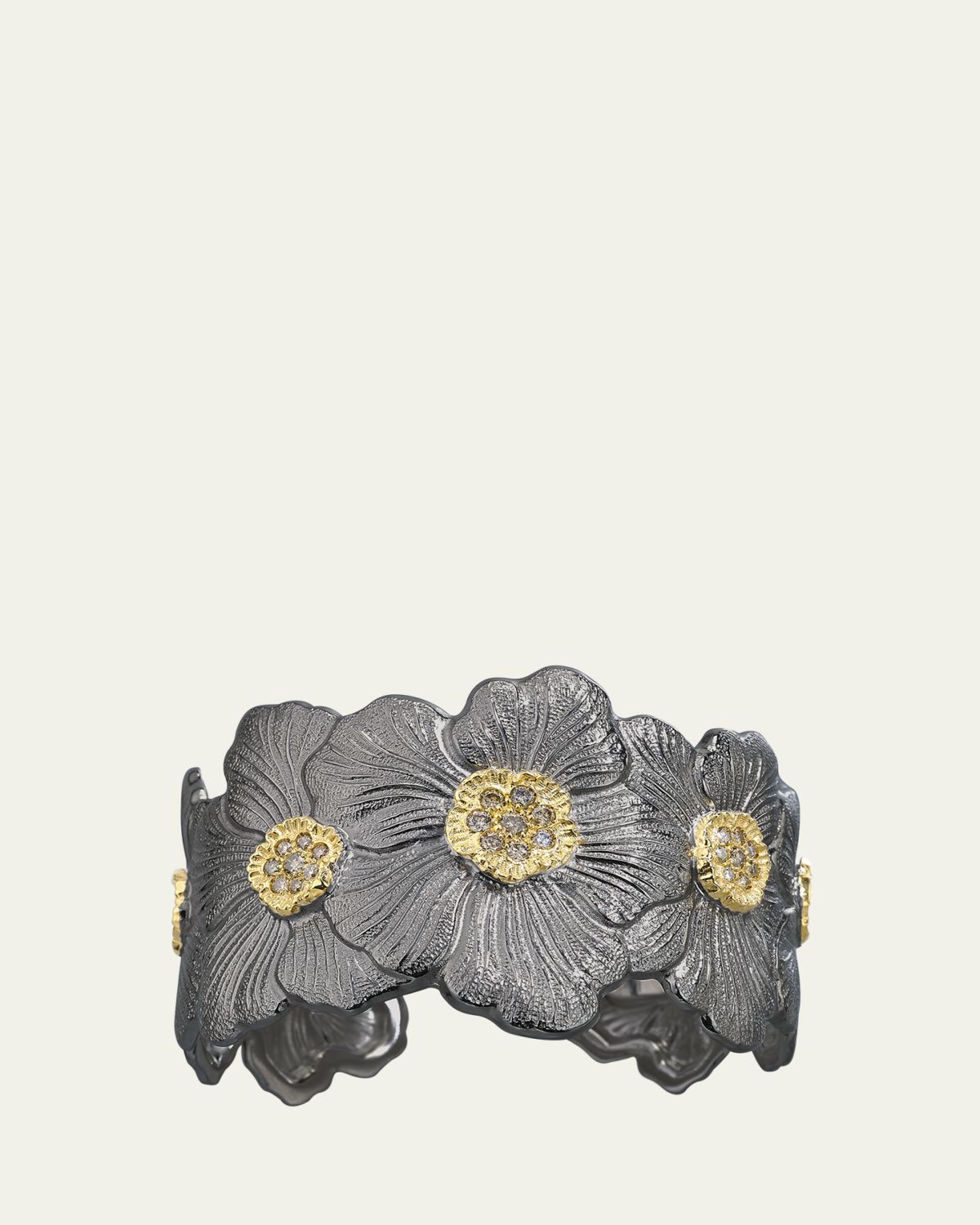 Buccellati Blossom Gardenia Cuff in Burnished Silver