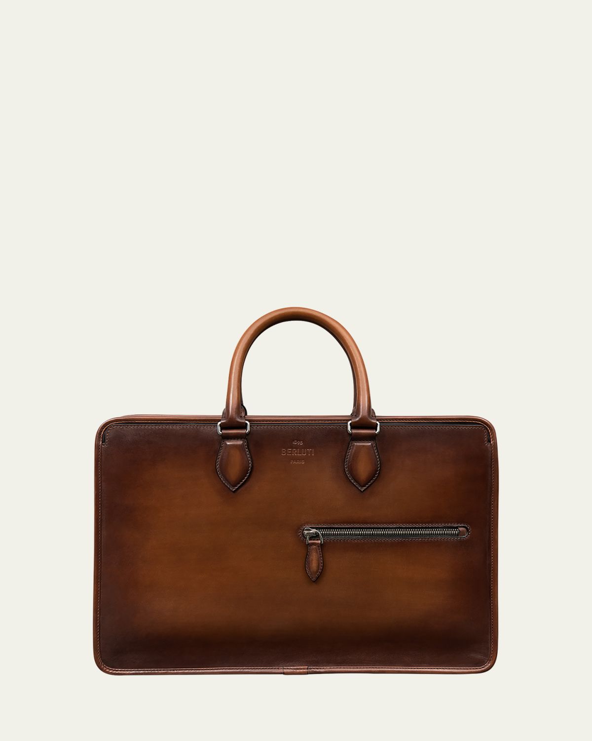 Berluti Men's Un Jour Scritto Leather Briefcase