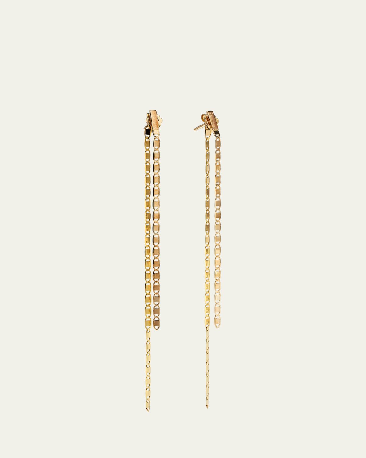 Lana 14K Gold Linear Malibu Dusters Front and Back Earrings