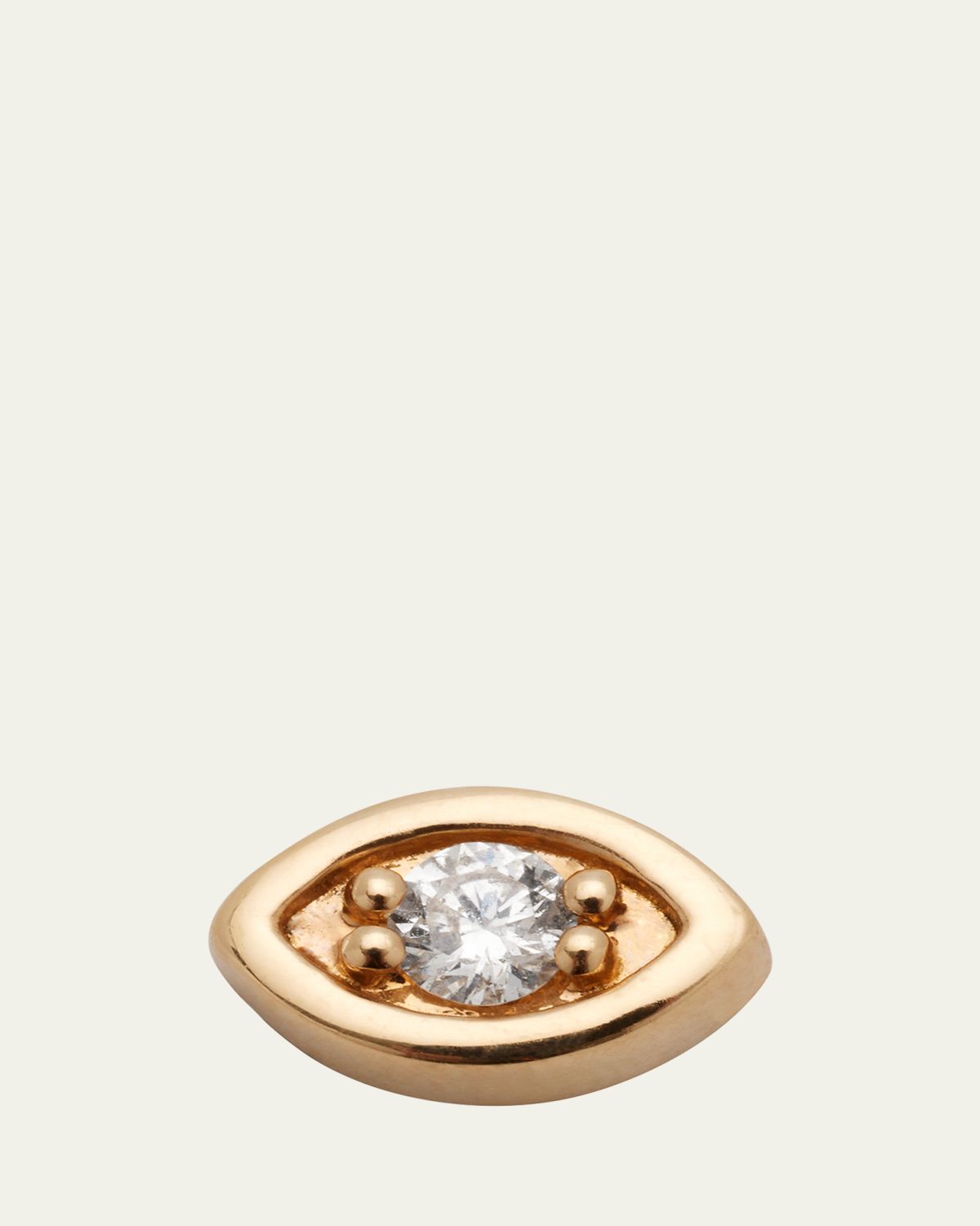 Sydney Evan Yellow Gold Diamond Center Evil Eye Stud Earring, Single | Thumbnail 5 Sydney Evan Yellow Gold Diamond Center Evil Eye Stud Earring, Single | Thumbnail 5