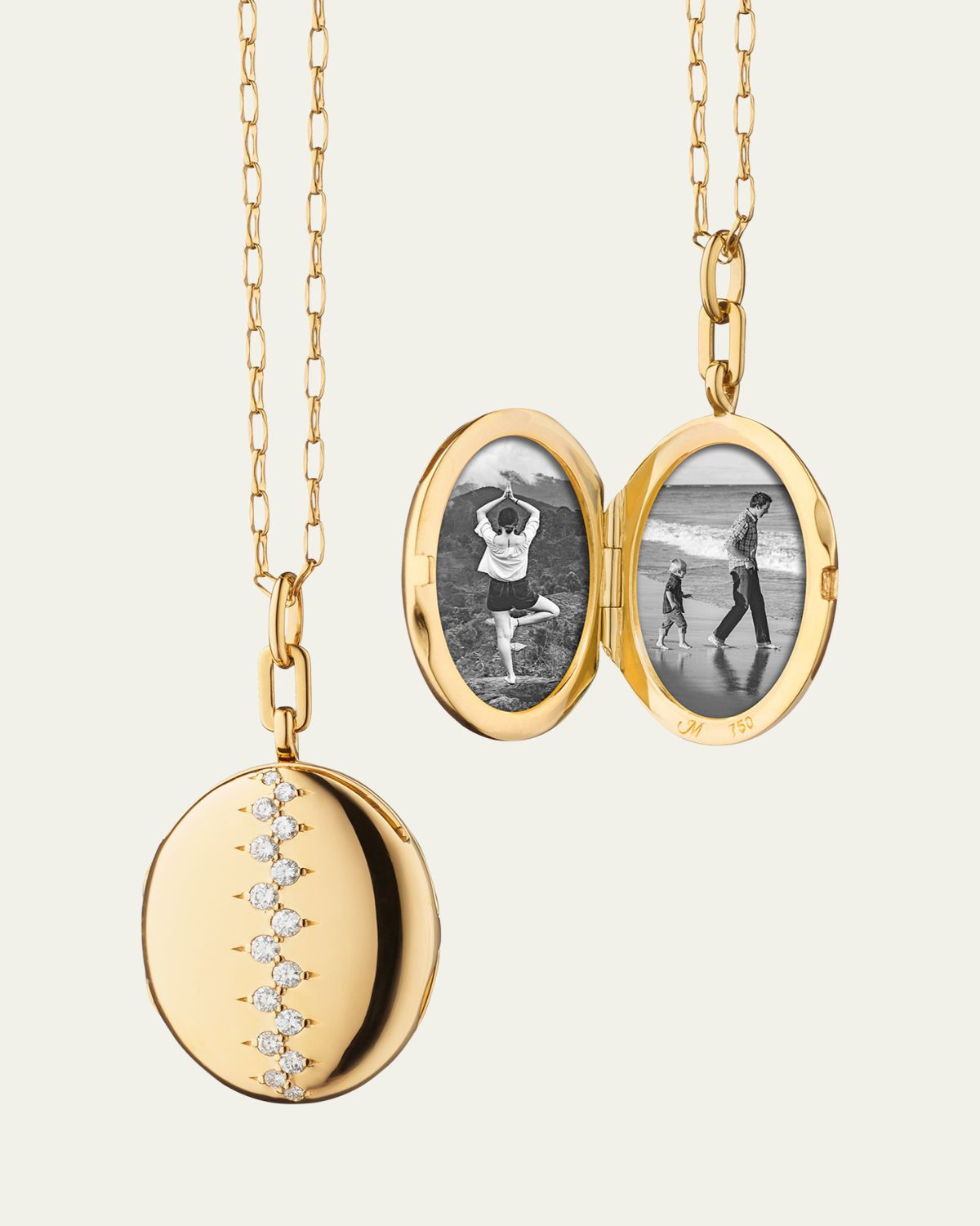 Monica Rich Kosann "Catherine" Staggered Diamond Locket