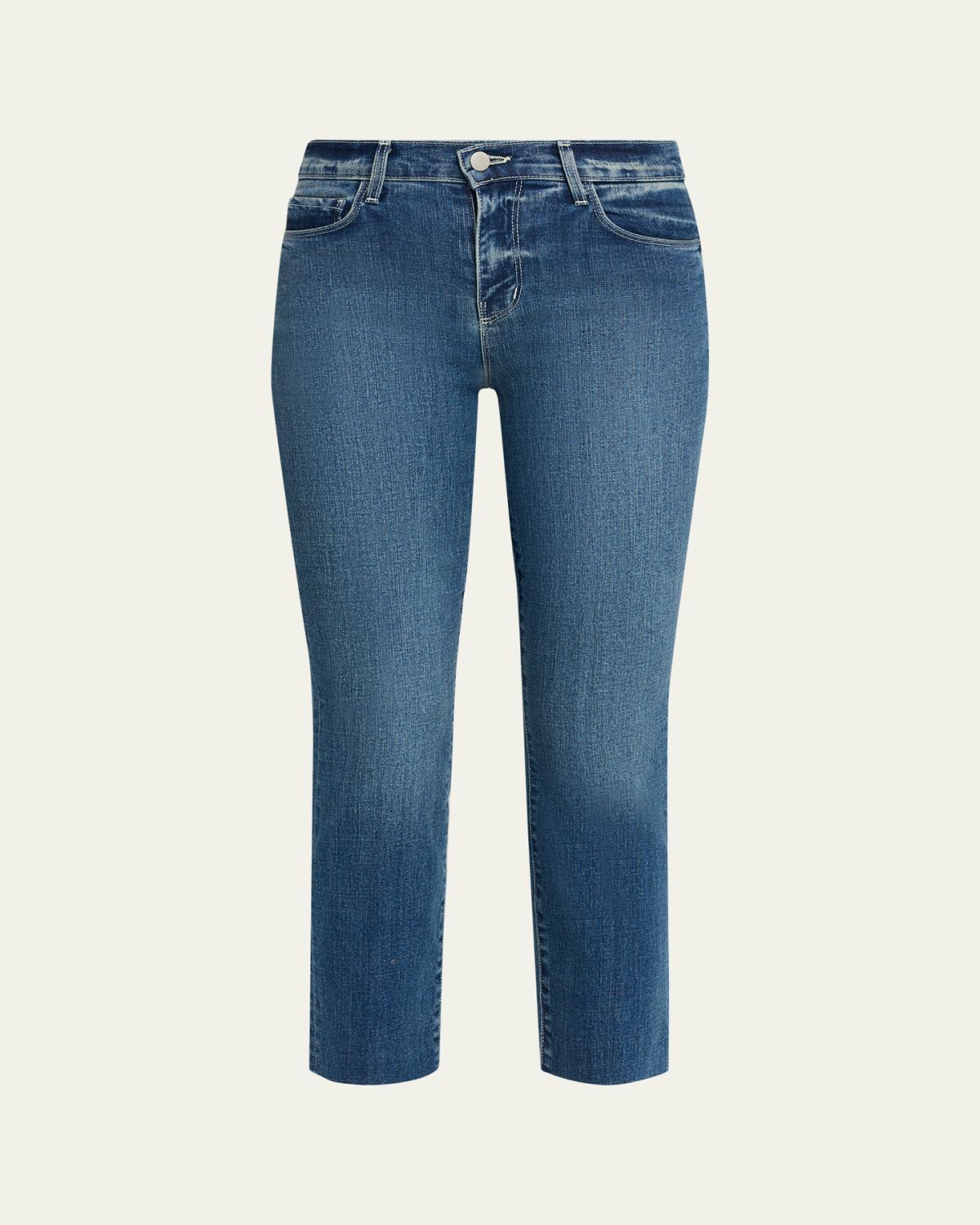 L'Agence Sada Slim-Leg Raw-Hem Ankle Jeans