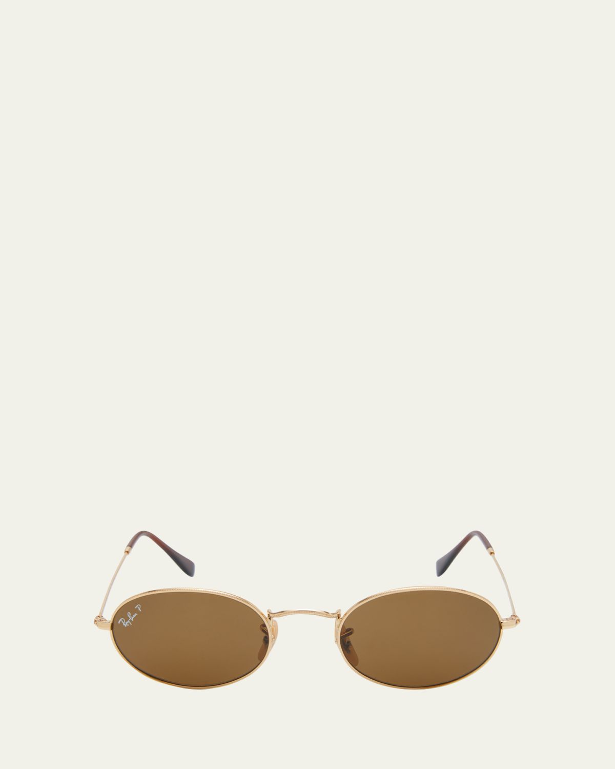 Ray-Ban 51mm Oval Metal Polarized Sunglasses