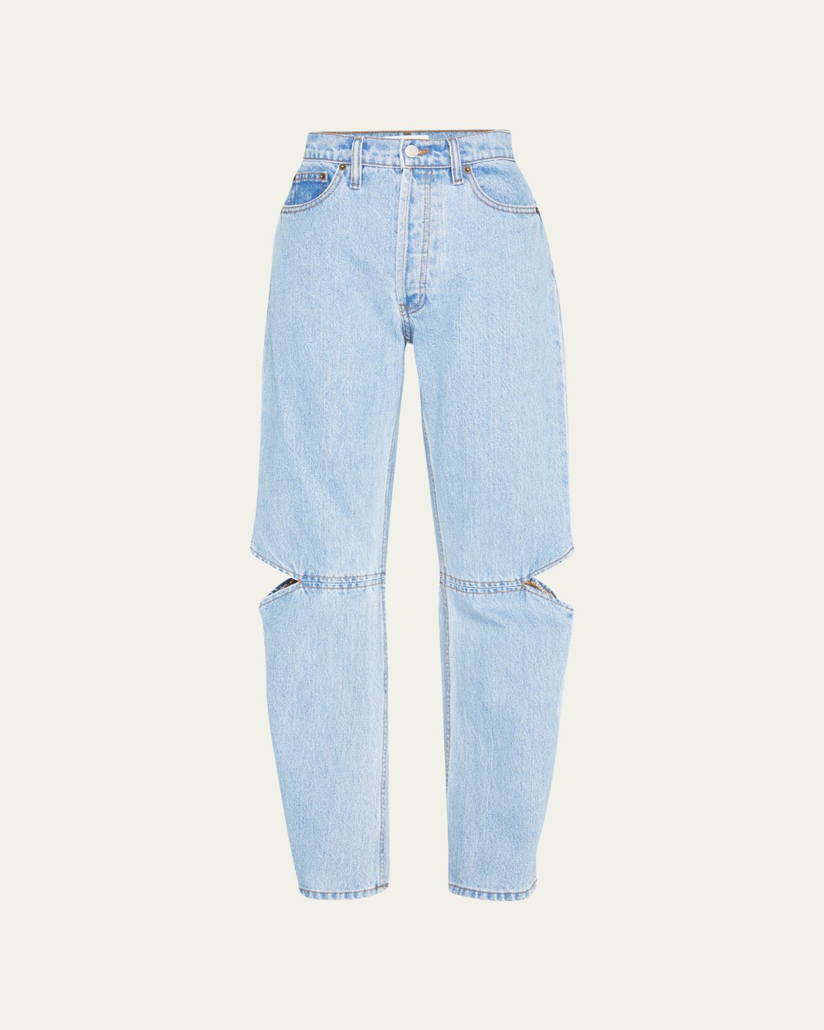 Still Here Cowgirl Straight Cut-Out Knee Jeans