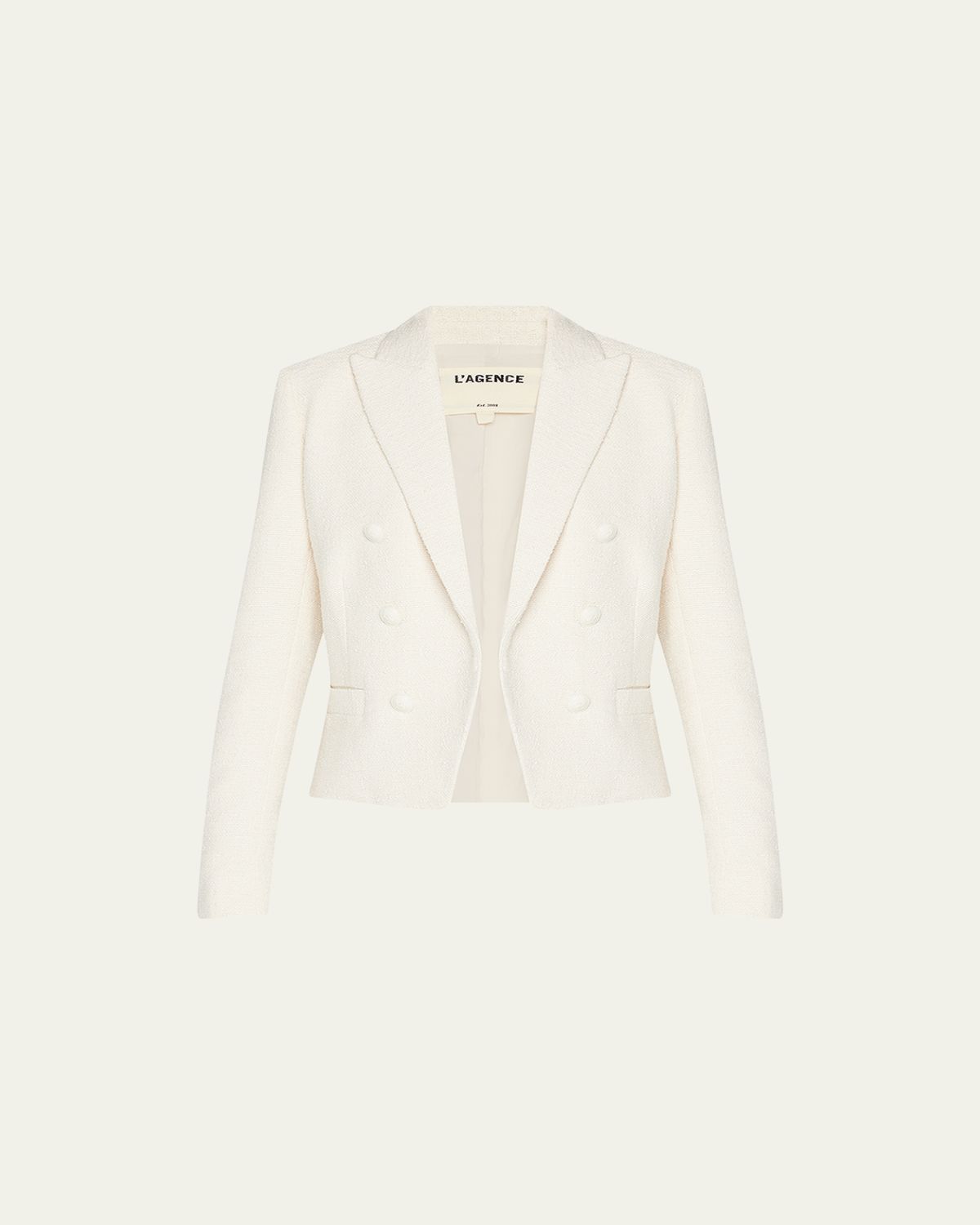 L'Agence Brooke Double-Breasted Crop Blazer